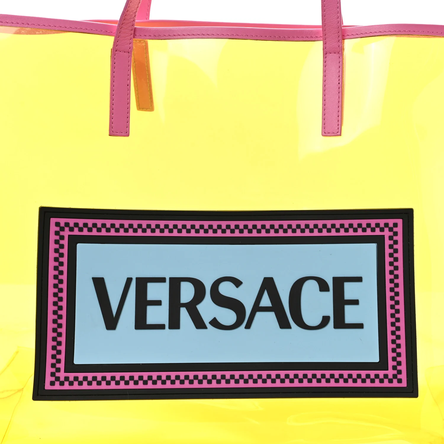 Vinyl Calfskin 90s Logo Tote Yellow