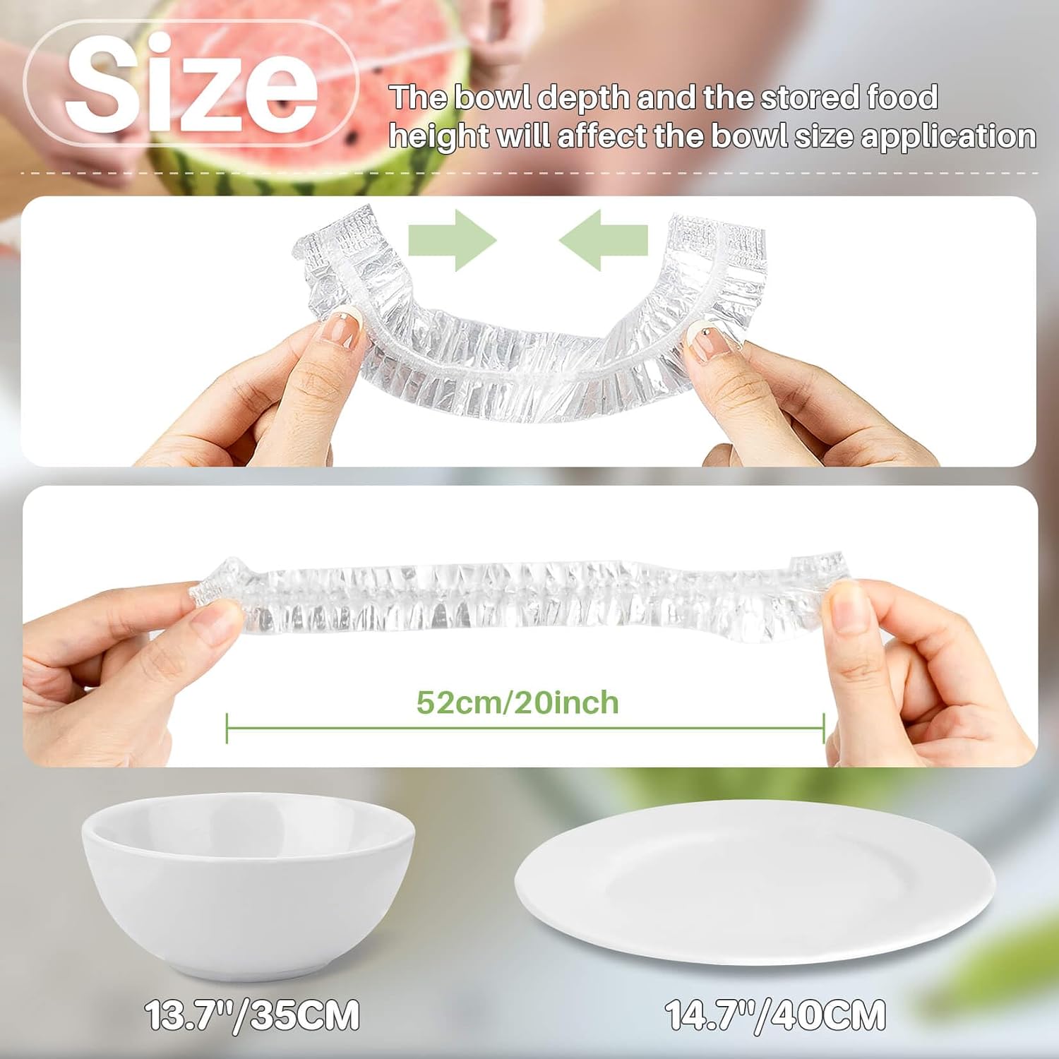 MAQIHAN 100 Bowl Covers Bread Proofing - Extra Large Plastic Wrap for Food