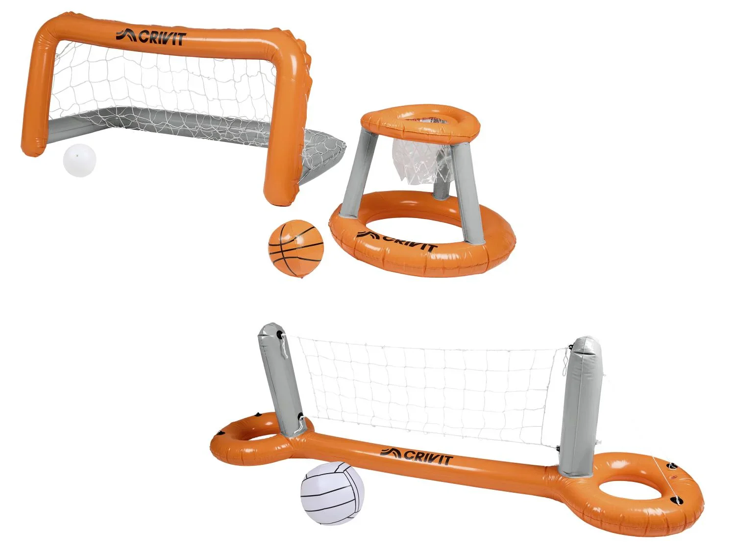 CRIVIT Filet daqua volley gonflable ou set de but et panier gonflables