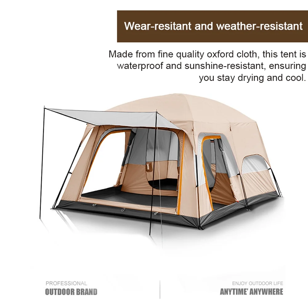 12-Person Family Cabin Tent with Divided Curtains(Dark Green) - Image 7