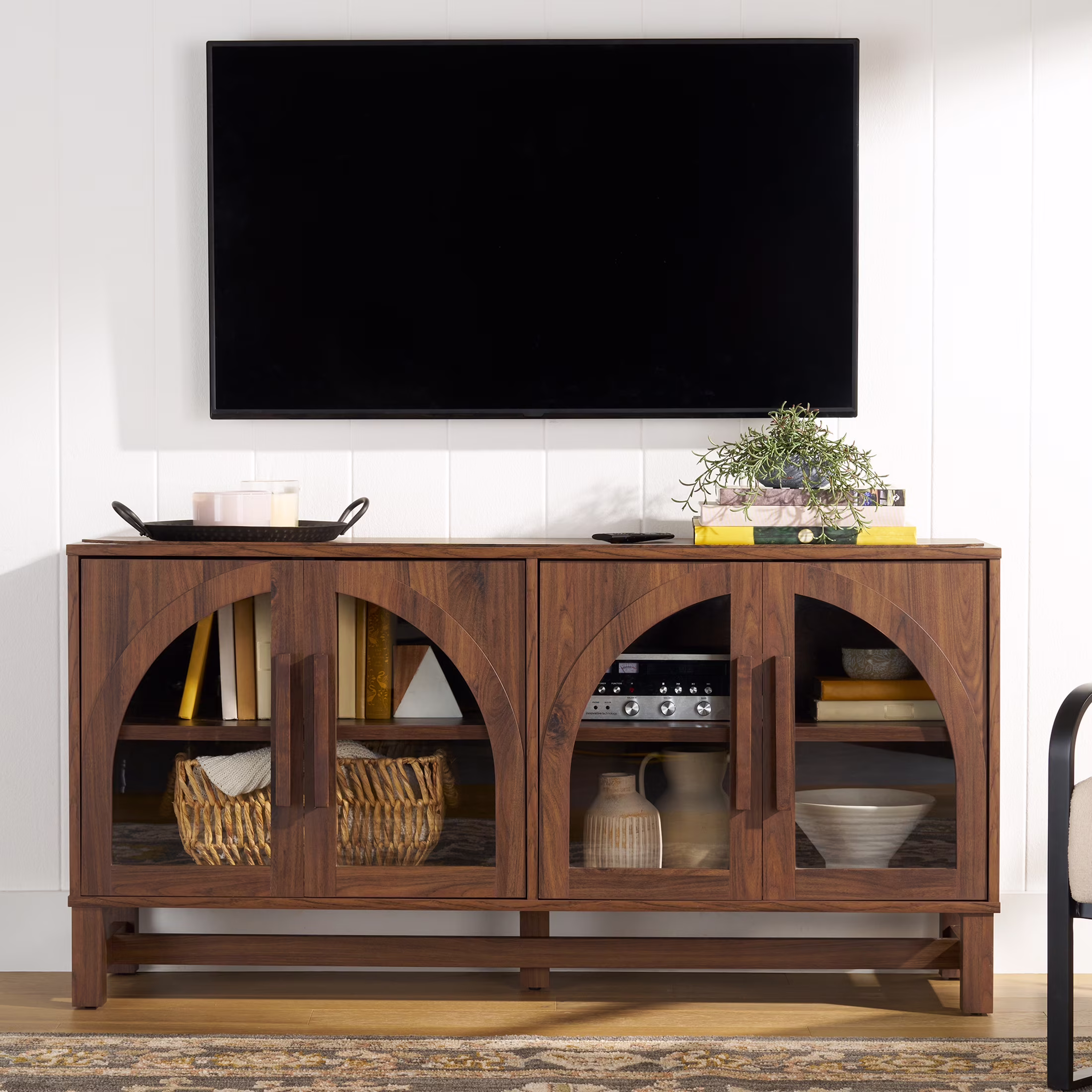 Juliet Arc TV Stand for TVs up to 65", Light Honey Finish(Light Honey) - Image 5