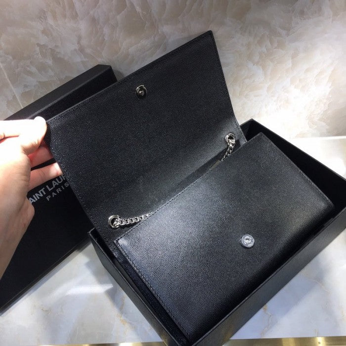 Y Black Kate Medium Leather Shoulder Bag