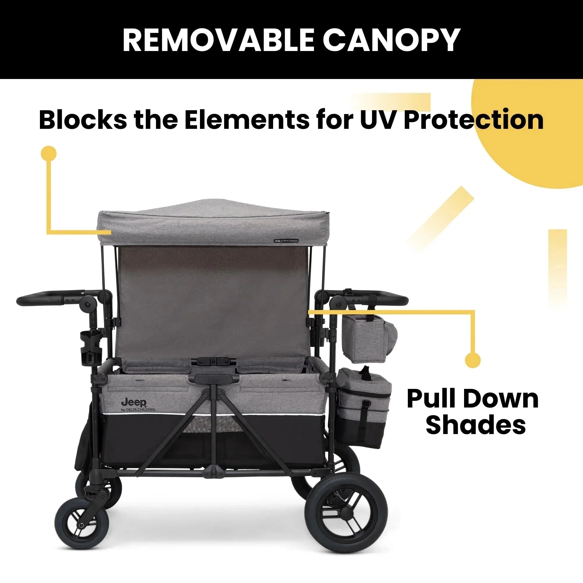 Jeep Wrangler Deluxe 4 Seater Stroller Wagon by Delta Children