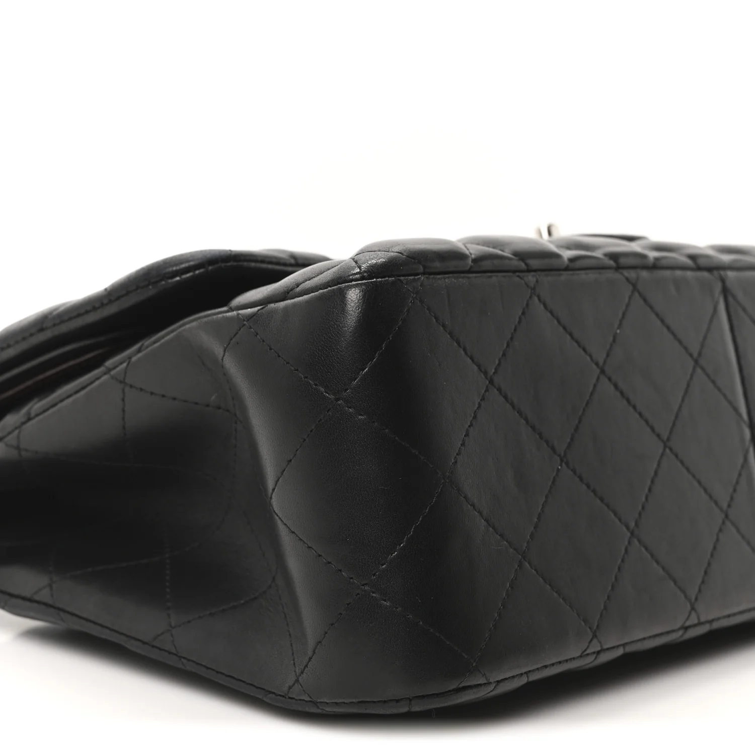 Lambskin Quilted Jumbo Double Flap Black