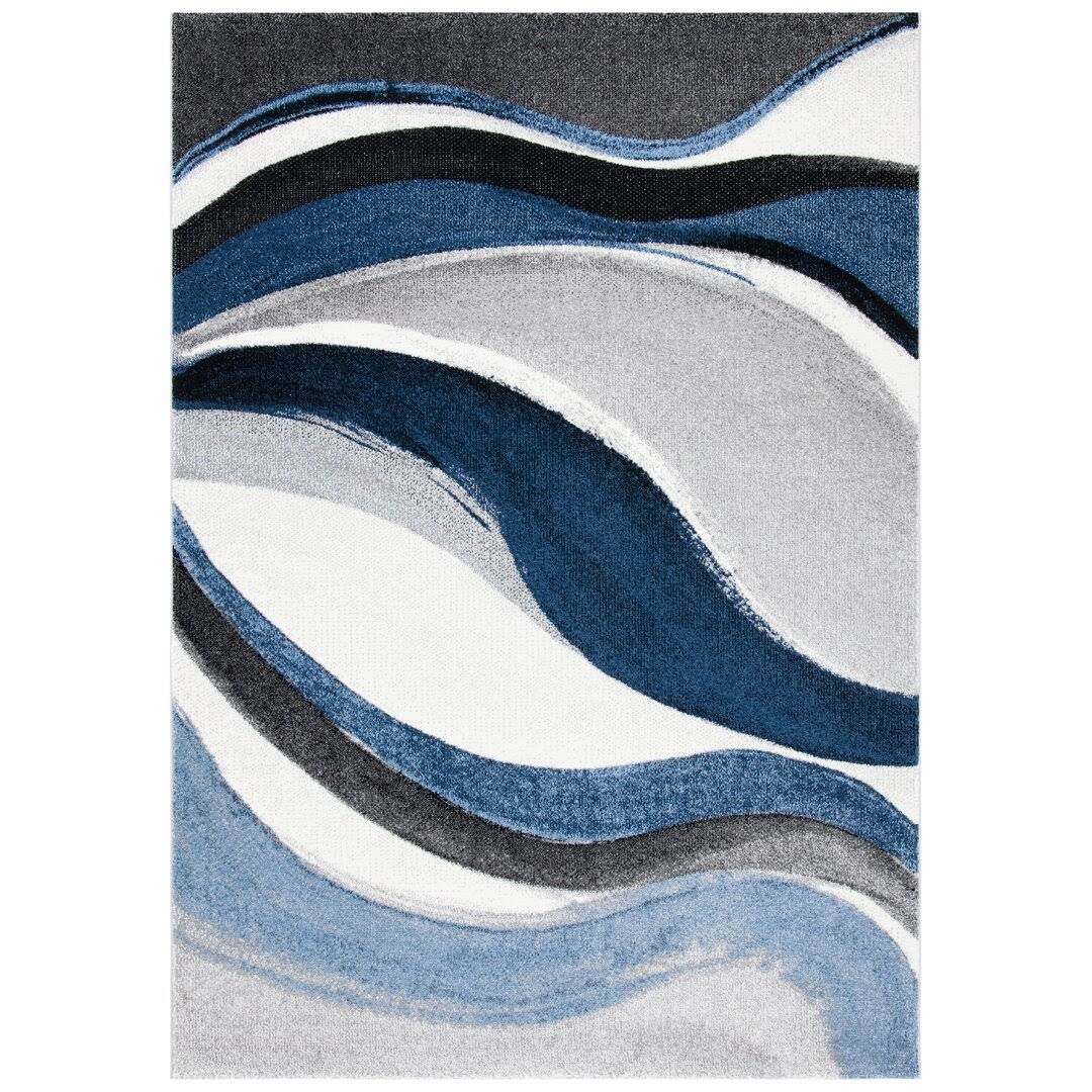 Tornillo Abstract Gray/Blue Area Rug Orren Ellis Rug Size Rectangle 5'3