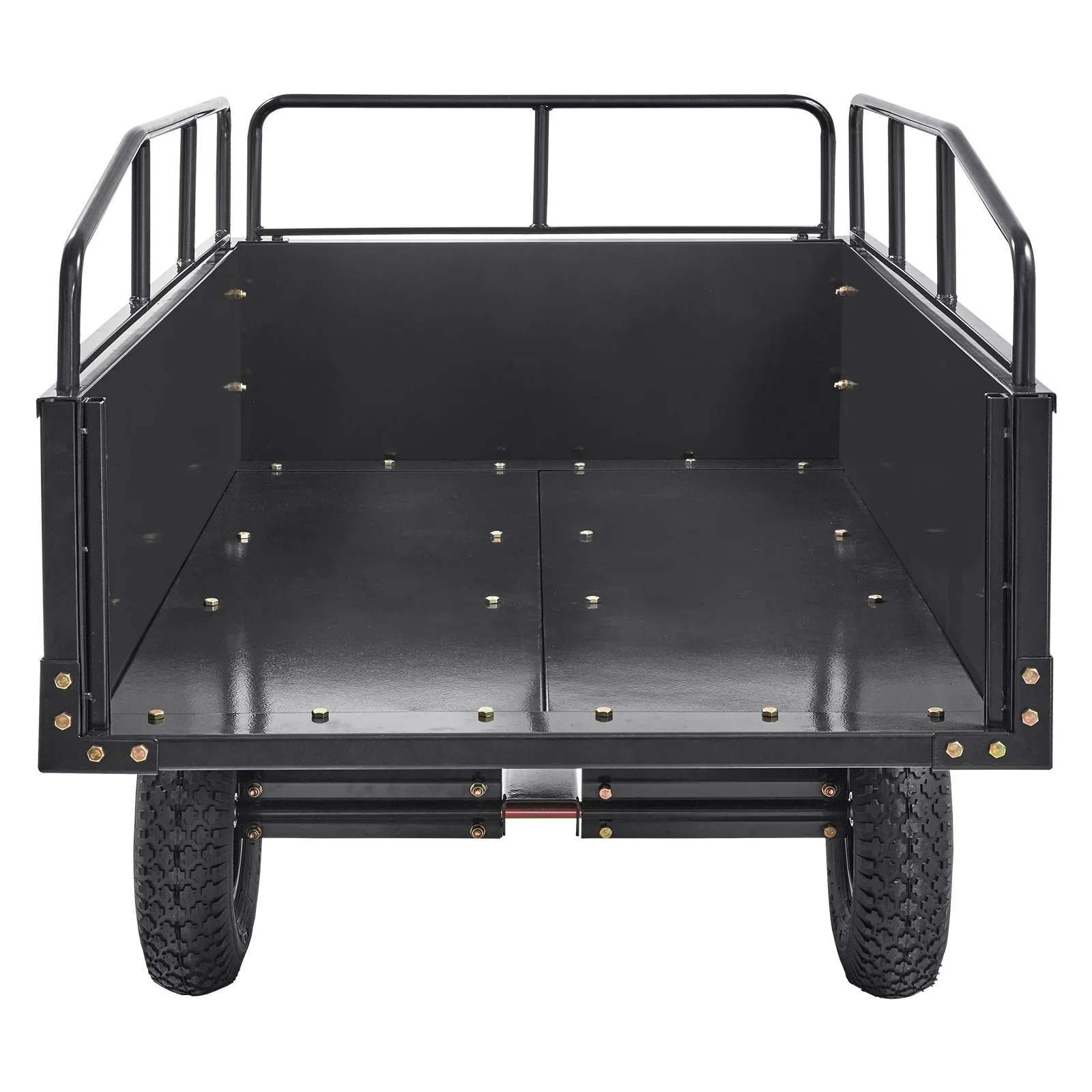 BENTISM Dump Trailer Tow Behind Dump Cart, 750 lbs 15 Cu. Ft, Steel Construction Garden Utility Trailer with Removable Sides