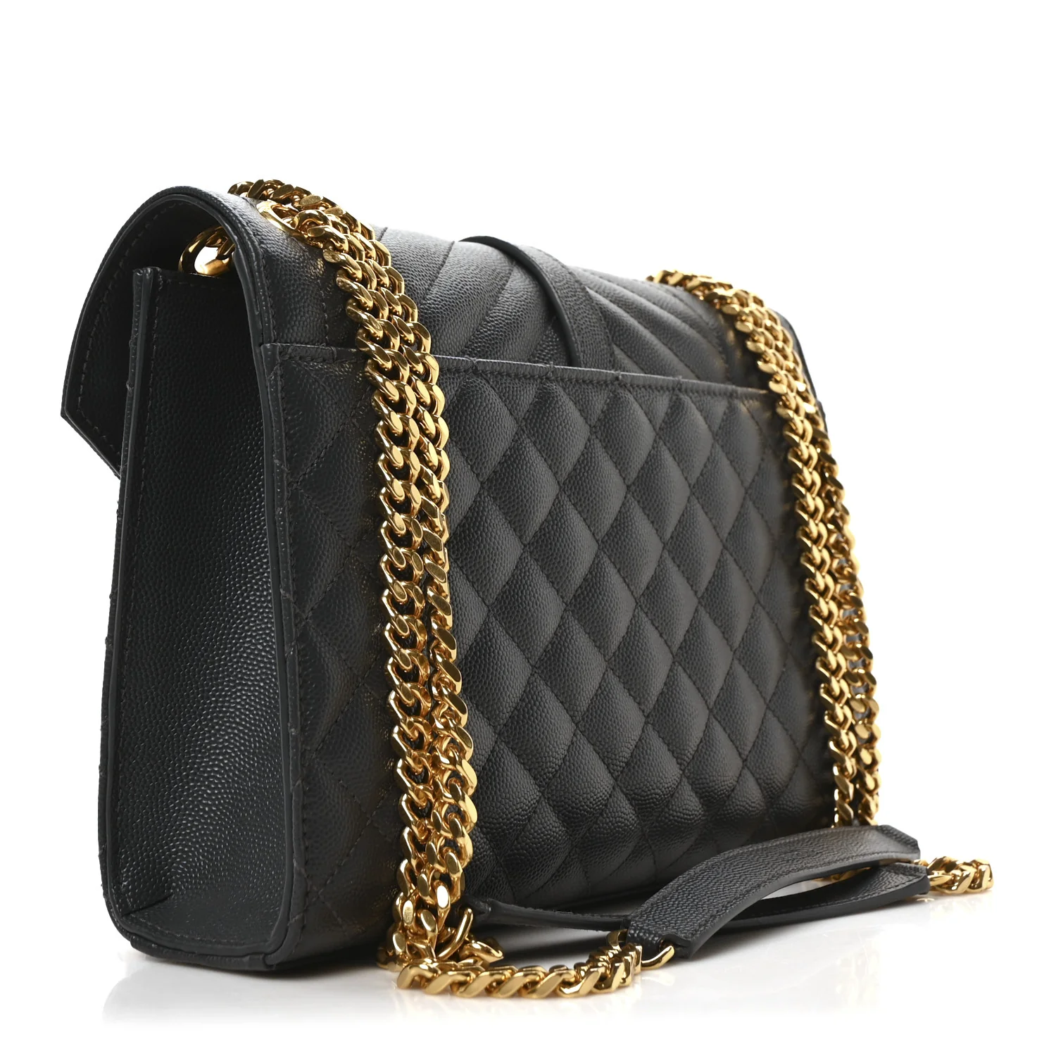 Grain De Poudre Textured Mixed Matelasse Triquilt Medium Monogram Satchel Dark Smog