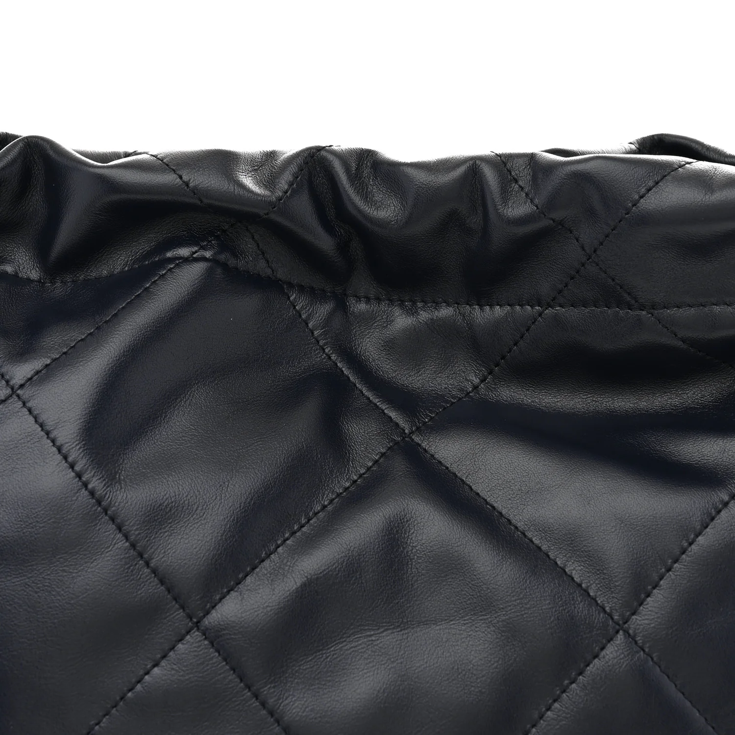 Shiny Calfskin Quilted Small Chanel 22 Navy