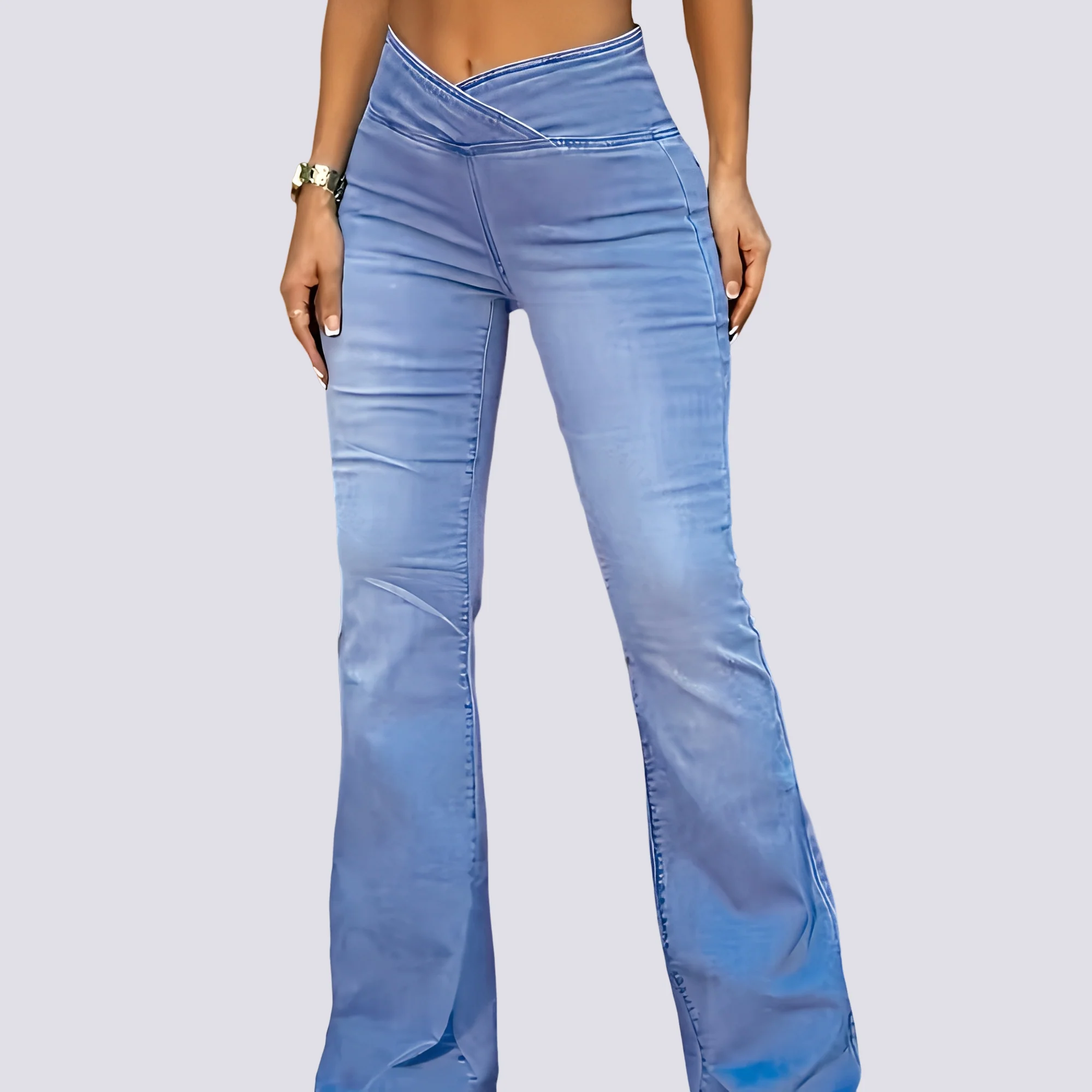 Lexi - Pantalon évasé en denim élégant