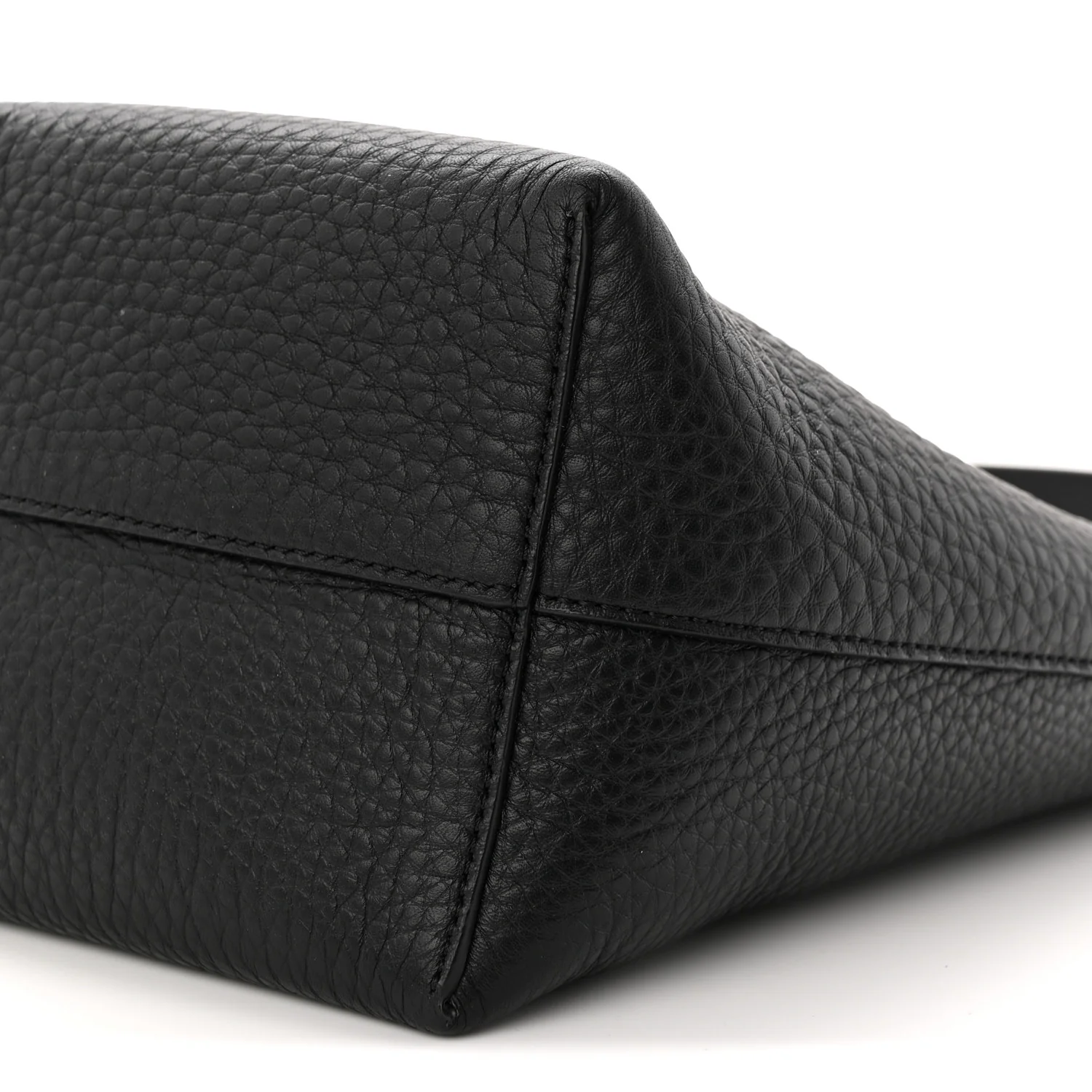 Grained Calfskin Small N/S Hook Tote Black