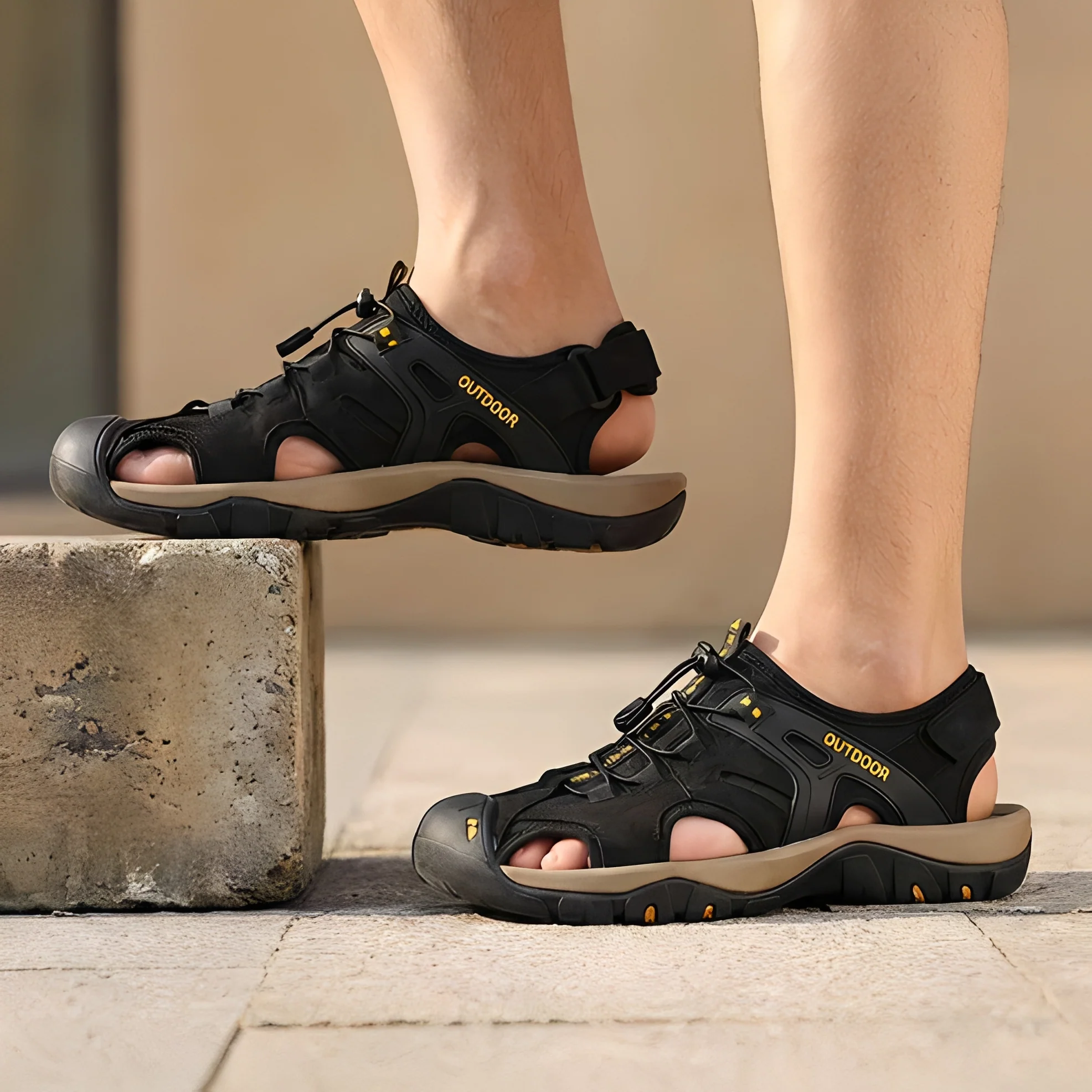 Nelson - Sandales pour homme avec bout fermé ajustable