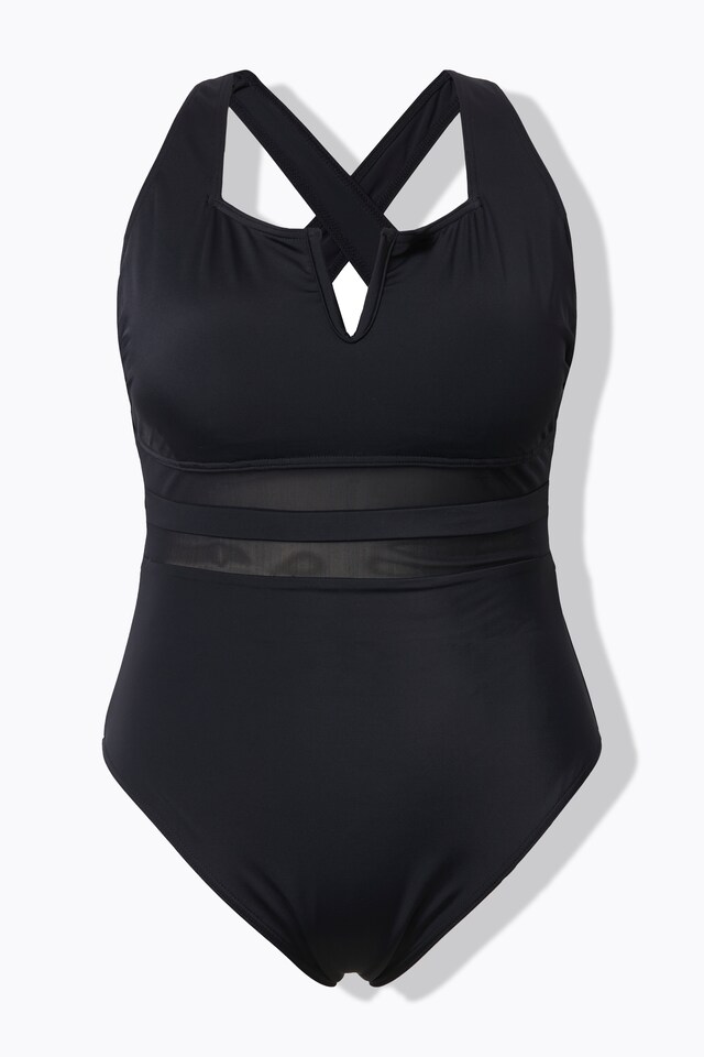 Sheer Striped One Piece Swimsuit