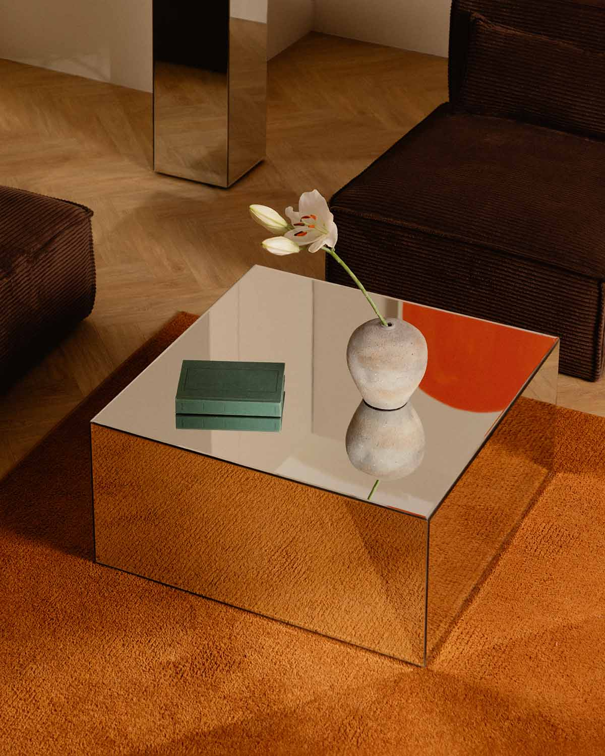 Ninel - Mesa de Centro Cuadrada de Cristal (75x75 cm) Ninel