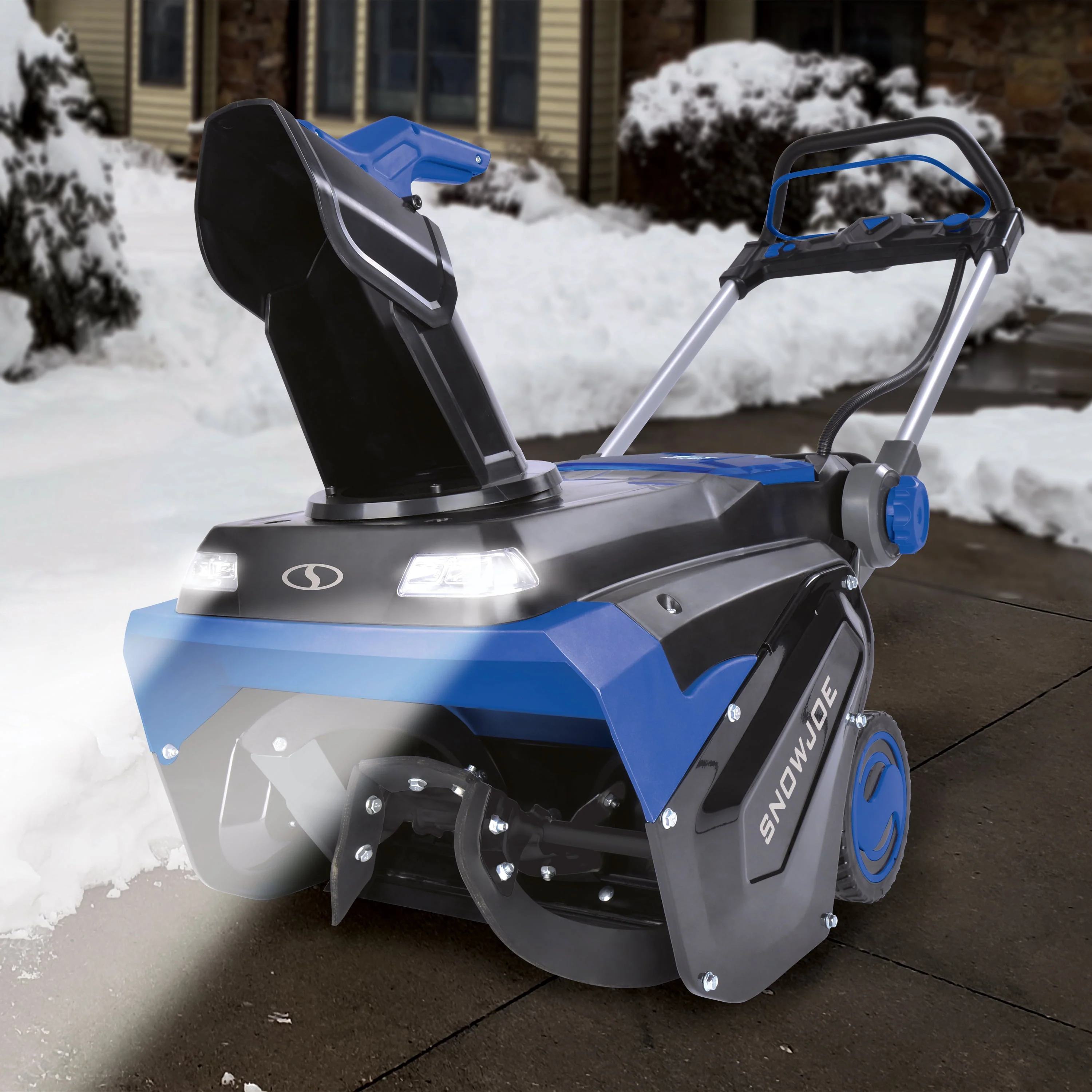 96V 21 inch Brushless Single Stage Cordless Snow Blower, 4 x 12 0 Ah Batteries 2 x Chargers Image 6