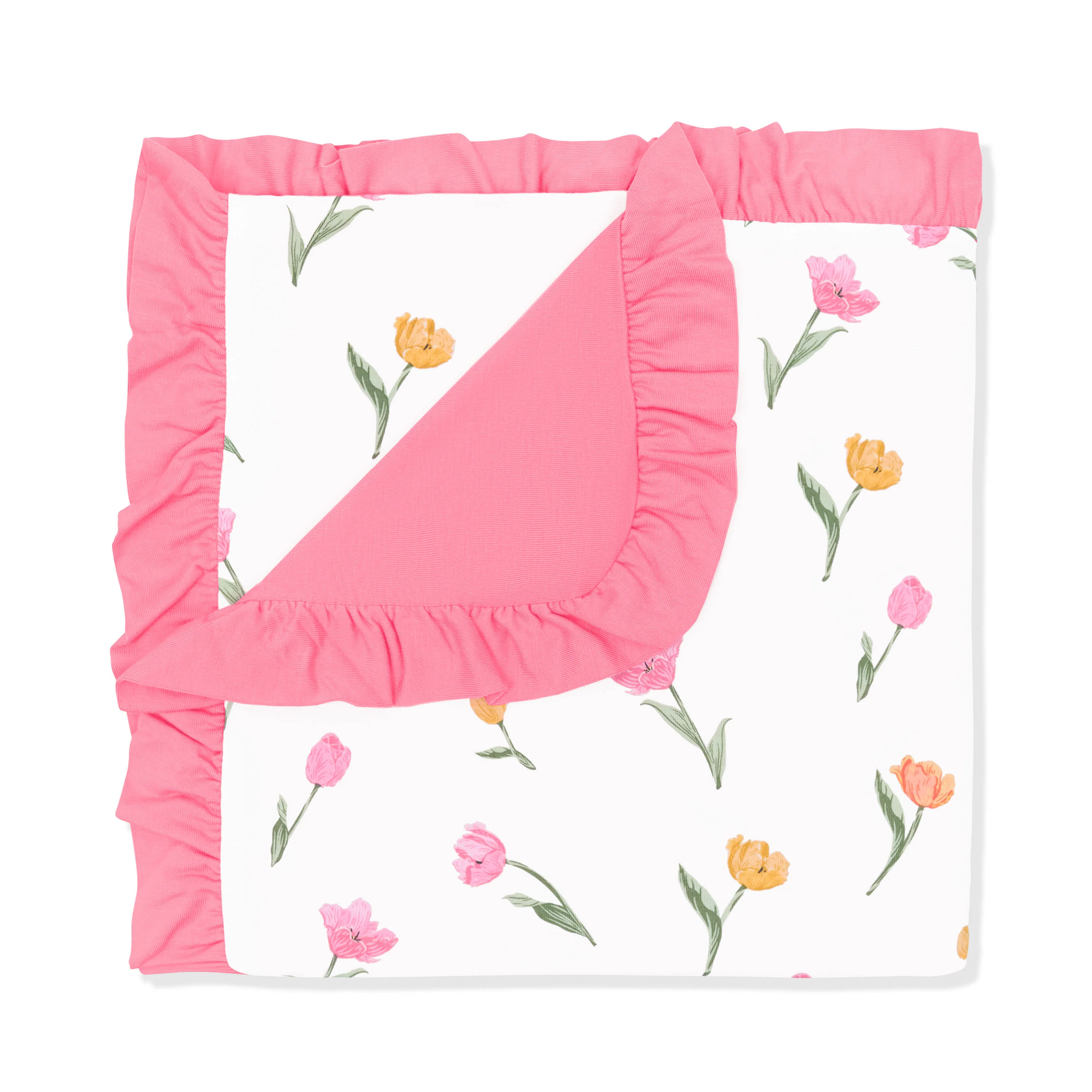 Ruffle Baby Blanket in Tulip 0.5