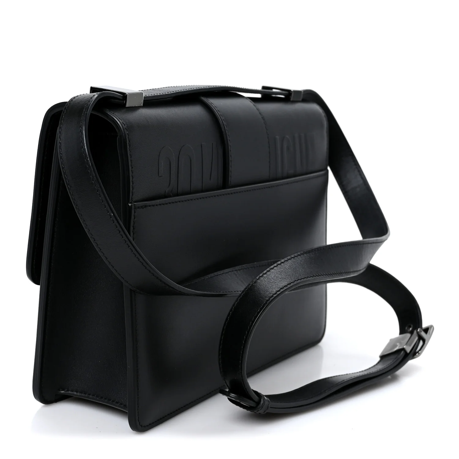 Box Calfskin 30 Montaigne Flap Bag Black