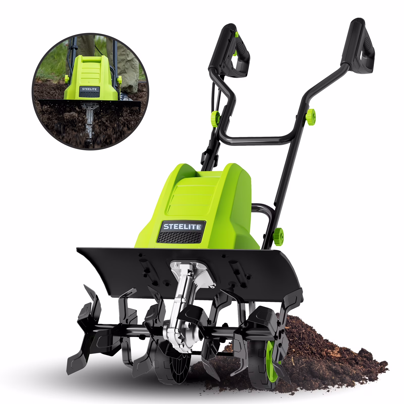 14-Inch Corded Electric Tiller,10-Amp Electric Tiller and Cultivator for Gardening, Lightweight Rototiller(14") - Image 5