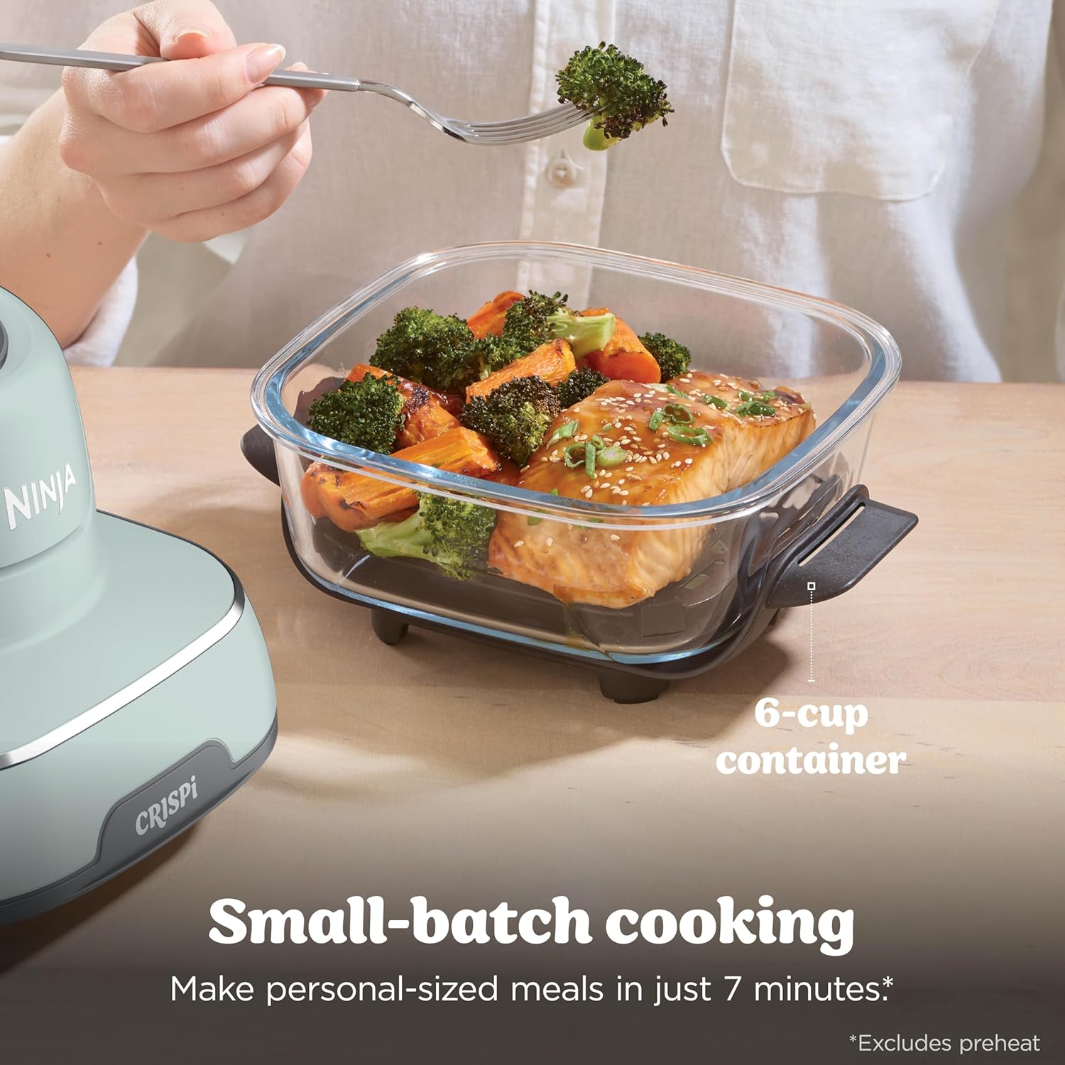 Ninja Crispi Glass Air Fryer, 4-in-1, Green, FN101SG