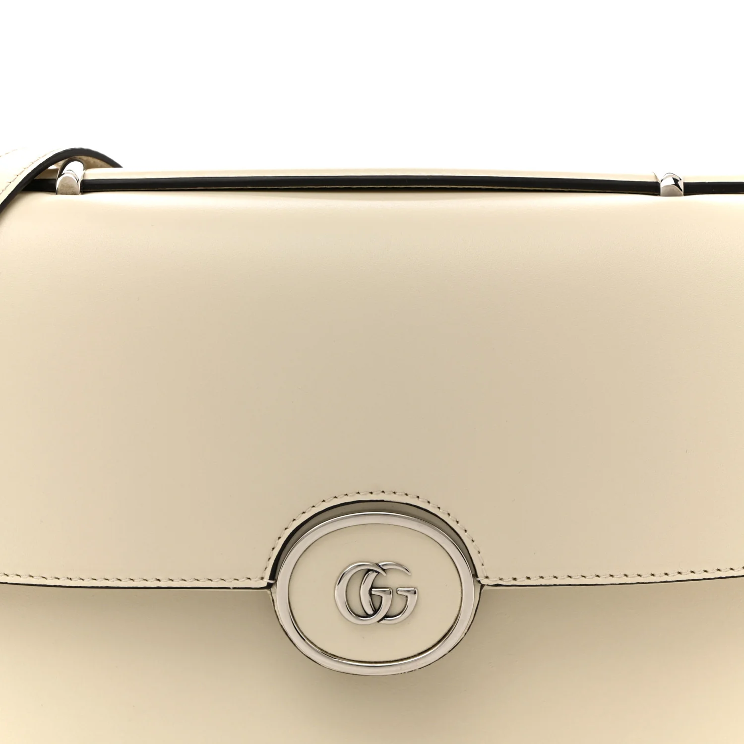 Senna Calfskin Petite GG Top Handle Shoulder Bag Mystic White