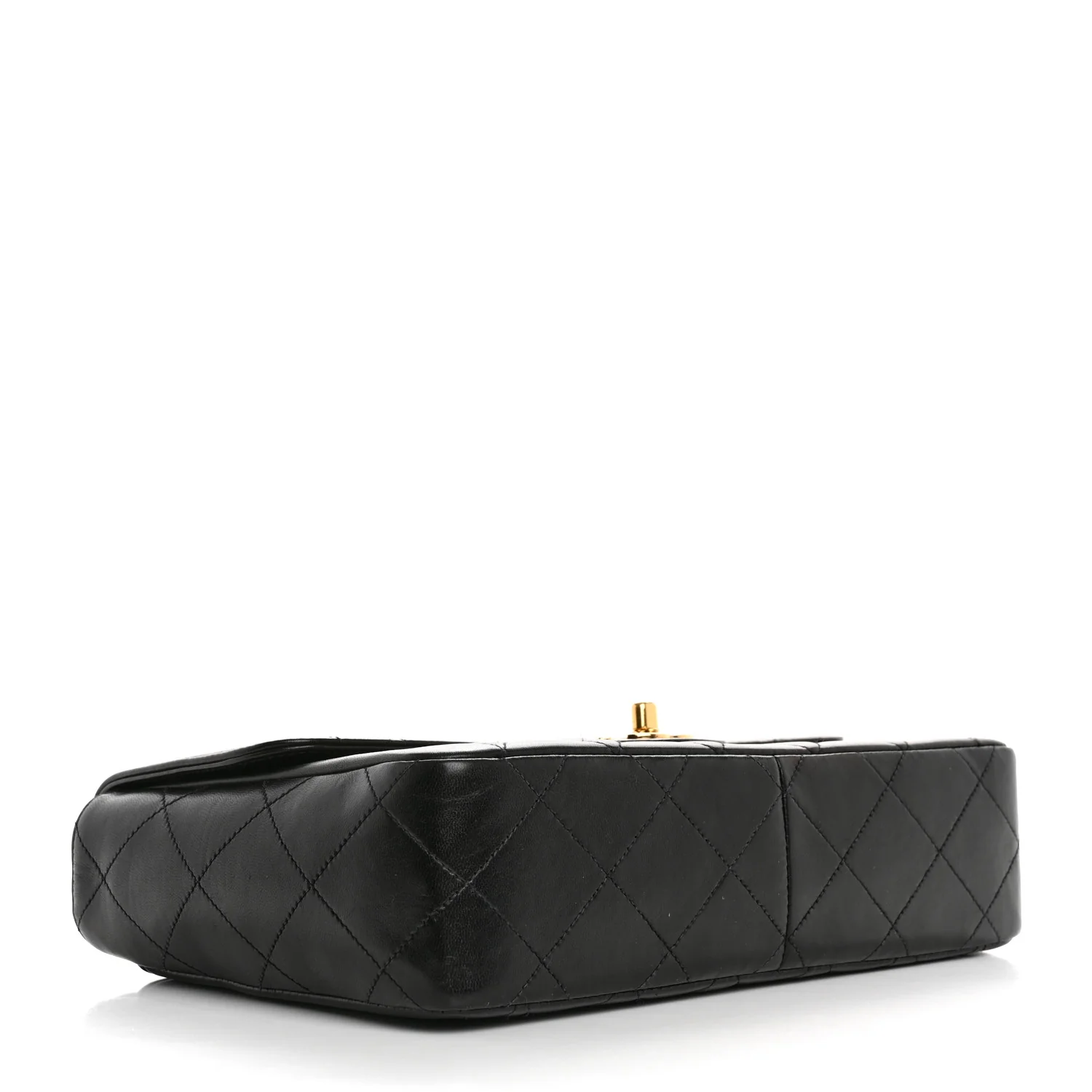 Lambskin Quilted Medium Single Flap Black