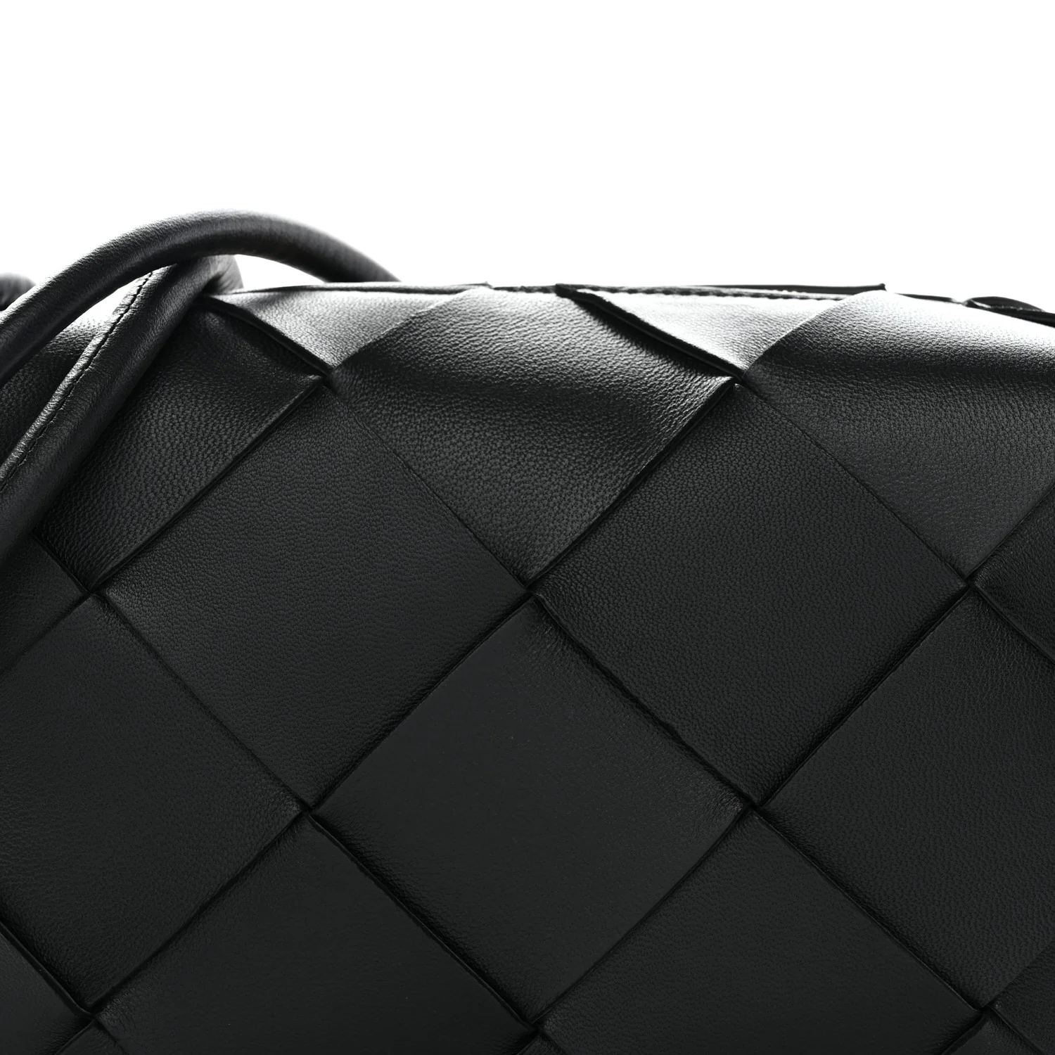 Lambskin Maxi Intrecciato Small Cassette Camera Bag Black