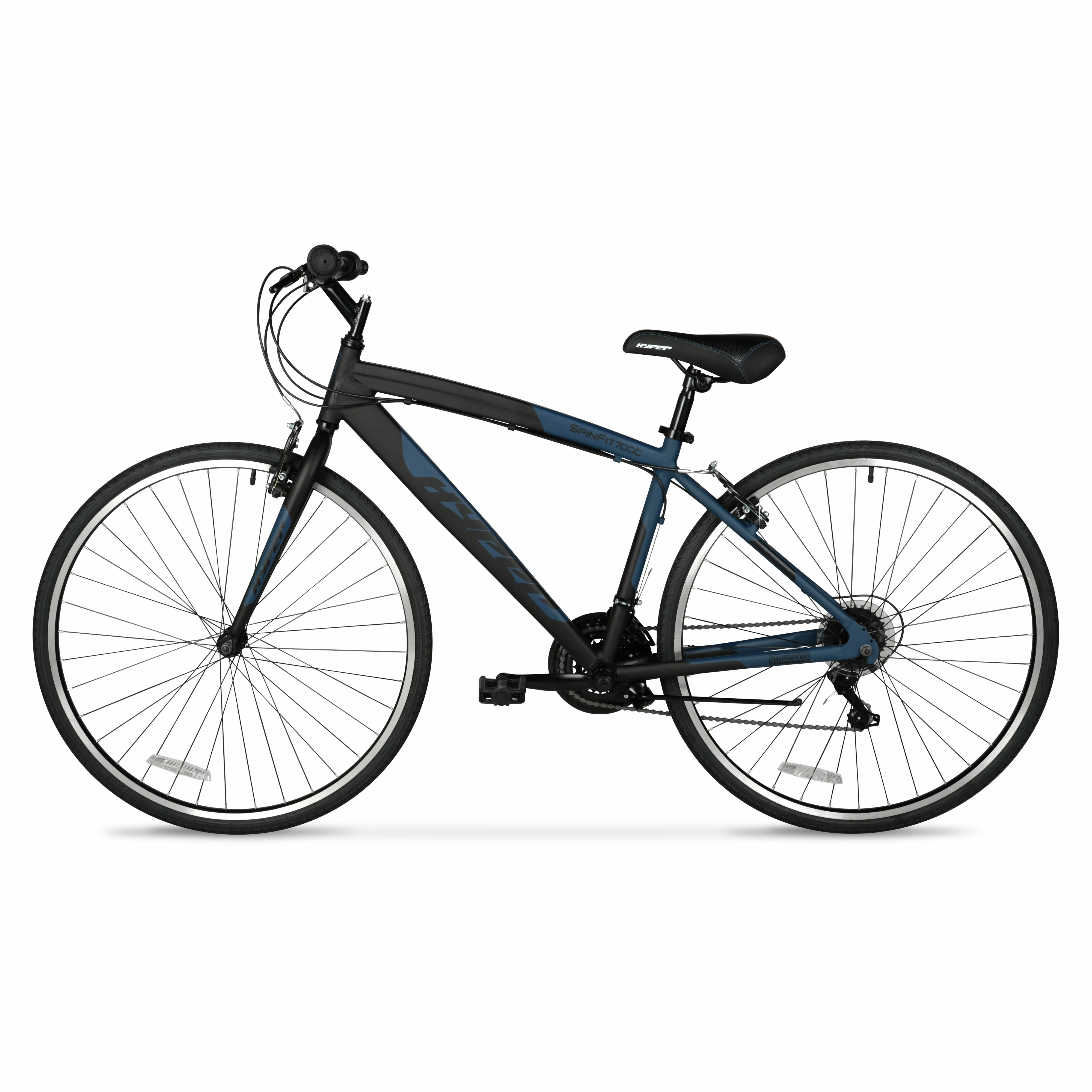 Brand Bicycle 700c Men's Spin Fit Hybrid Bike, Black and Blue, Adults(Black and Blue) - Image 4