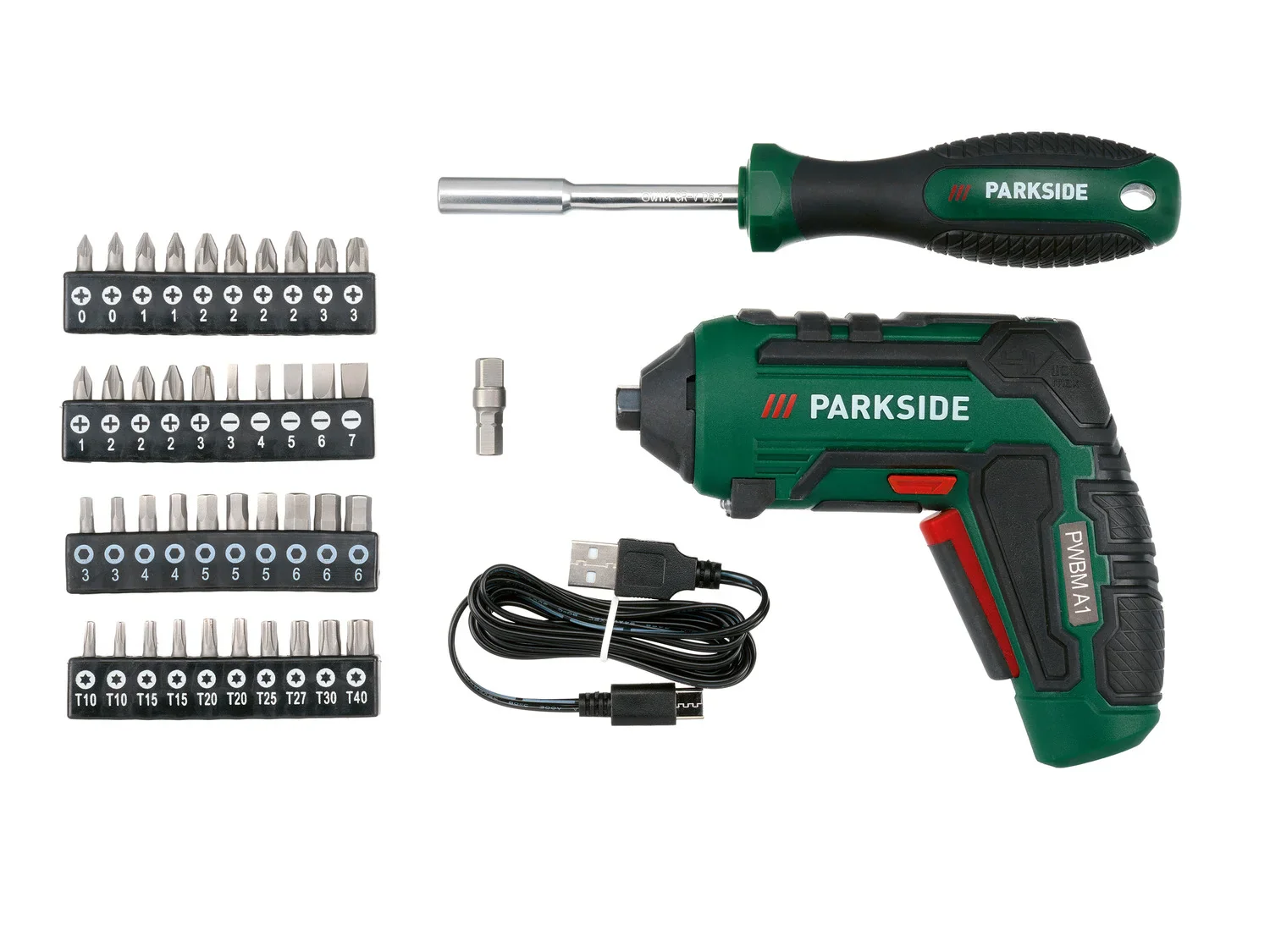 PARKSIDE Bote  outils mtal 4V et Set de tournevis PWBM A1