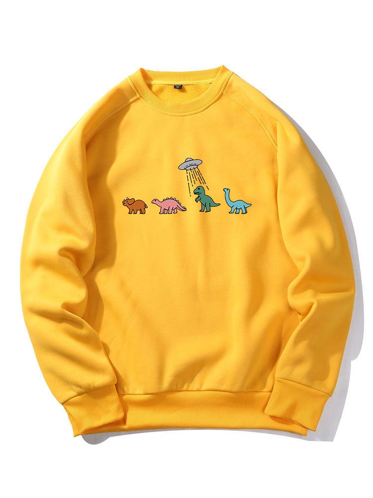 Sweat-shirt à manches raglan avec imprimé dinosaure de dessin animé
