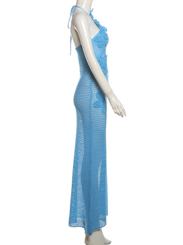 Sophie Paris | Robe élégante en tricot ajouré sans manches