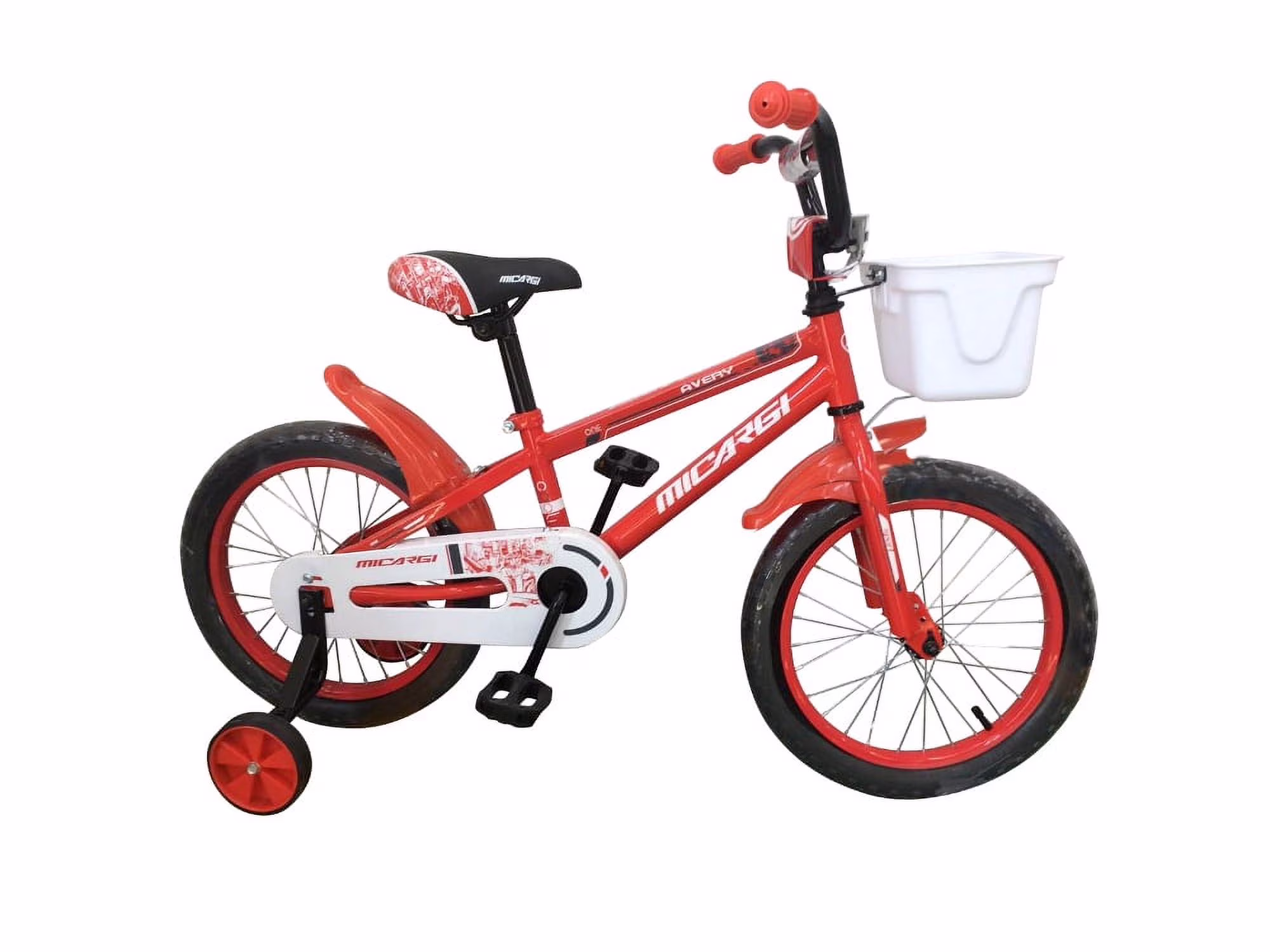 16" BMX Steel Frame Coaster Brake Bicycle One Piece Crank w/ Baskets Fenders, Rims-Red Kid's Bike Red(Red)