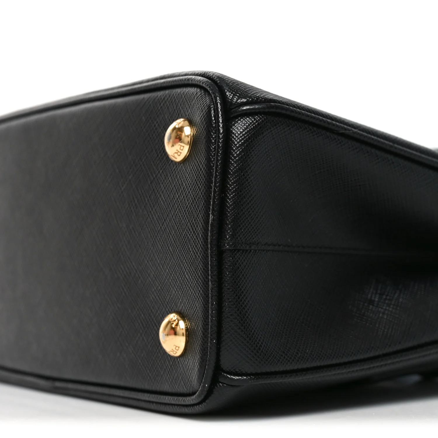 Saffiano Lux Micro Galleria Shoulder Bag Black