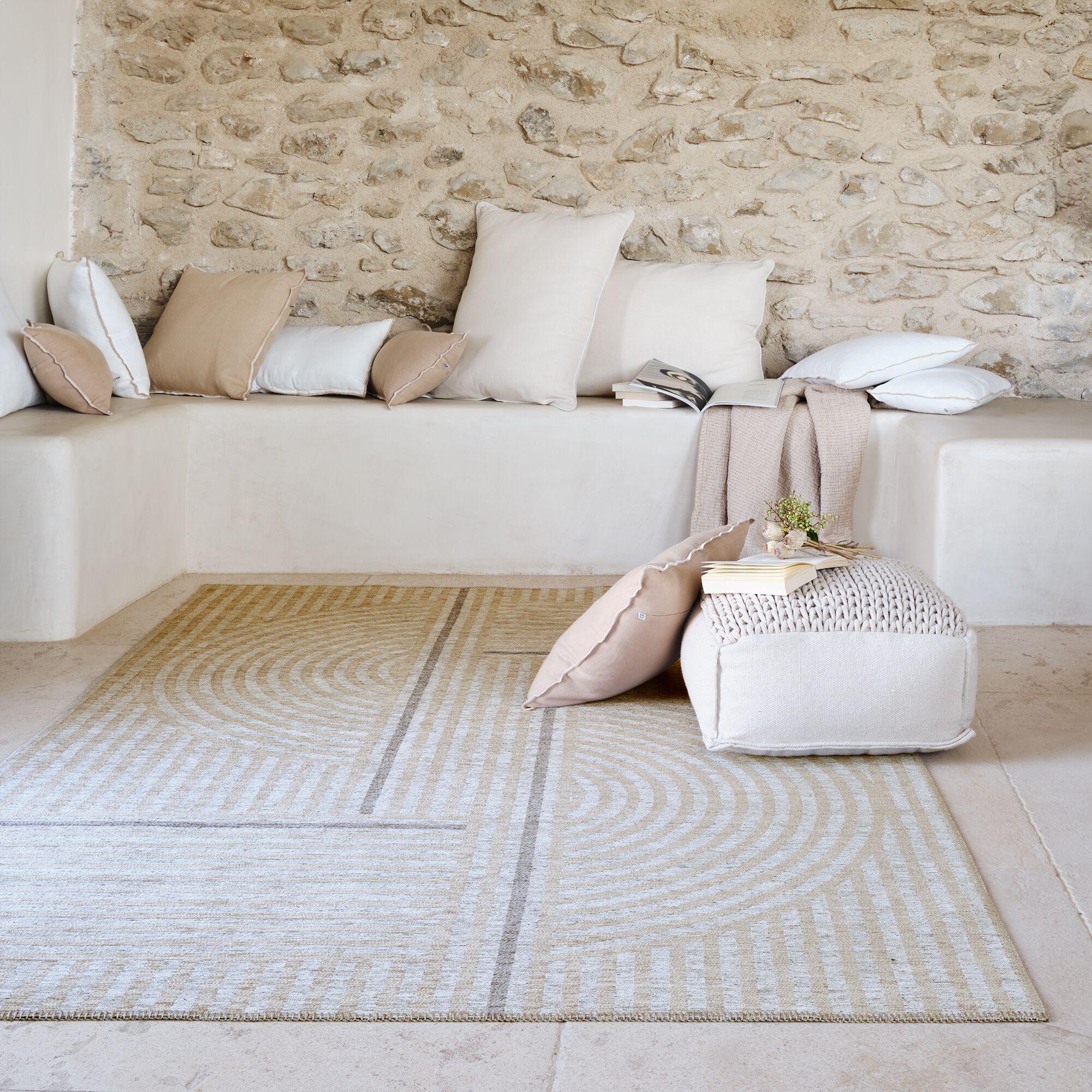 ELIPSE - Tapis à motif contemporain 160x230cm - beige
