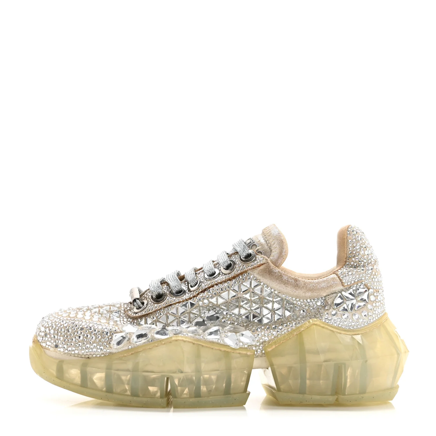 Crystal Womens Diamond F Low Top Sneaker 37