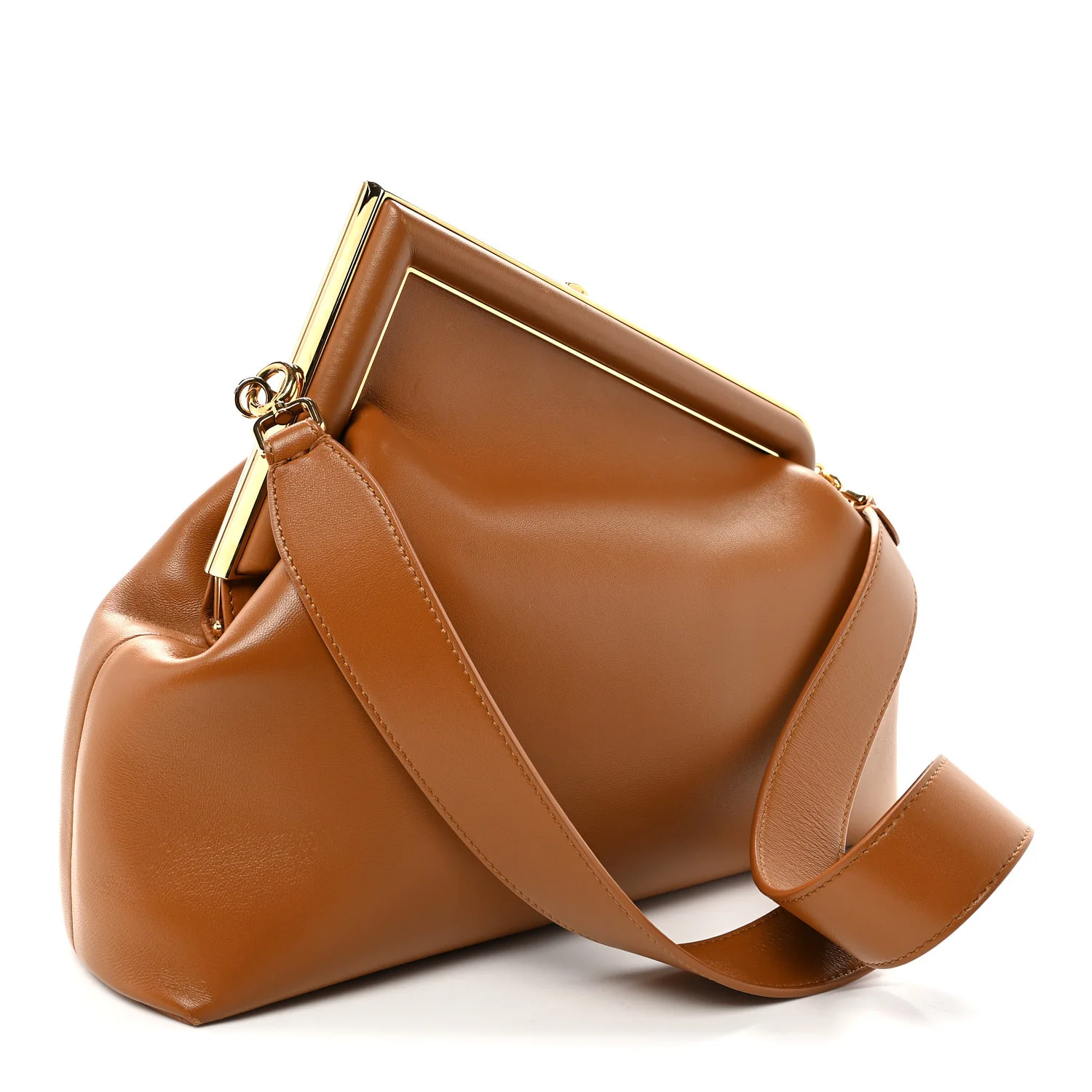 Shiny Nappa Medium Fendi First Caramello