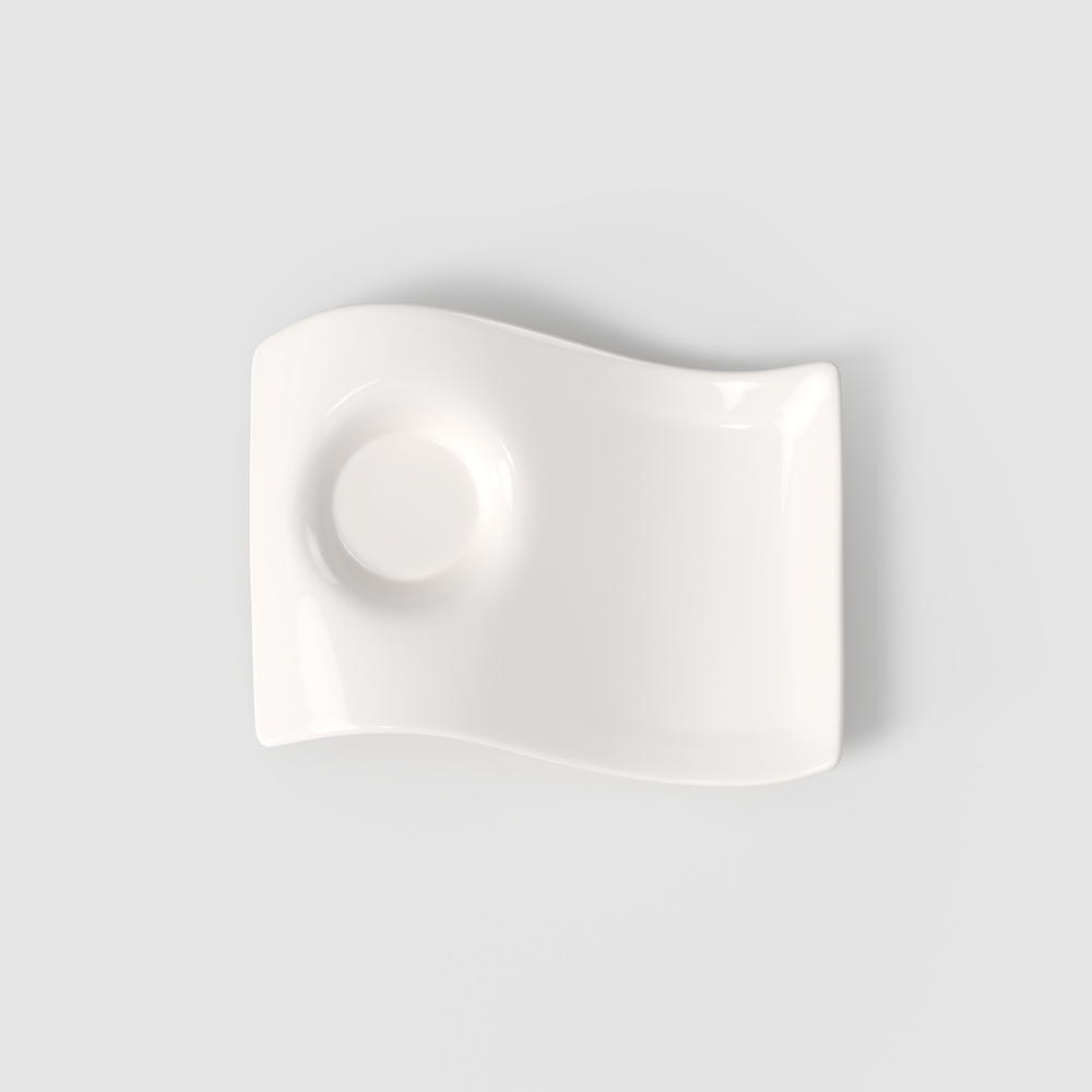 NewWave Espresso cup saucer - White, 6.7'' x 5.5'', Premium Porcelain