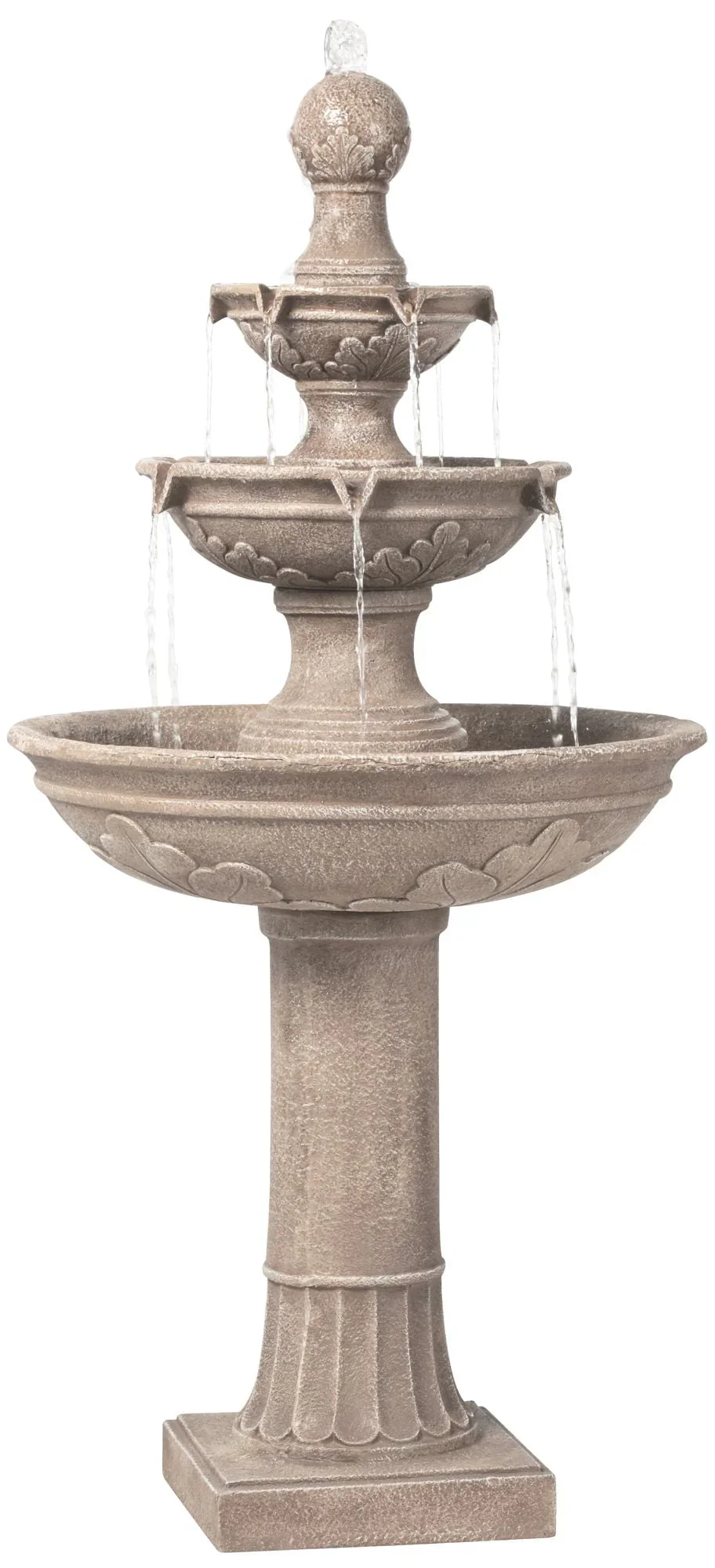 John Timberland Stafford Rustic 3 Tier Cascading Bubbler Outdoor Floor Water Fountain 48 for Yard Garden Patio Home Deck Porch House Exterior Balcony