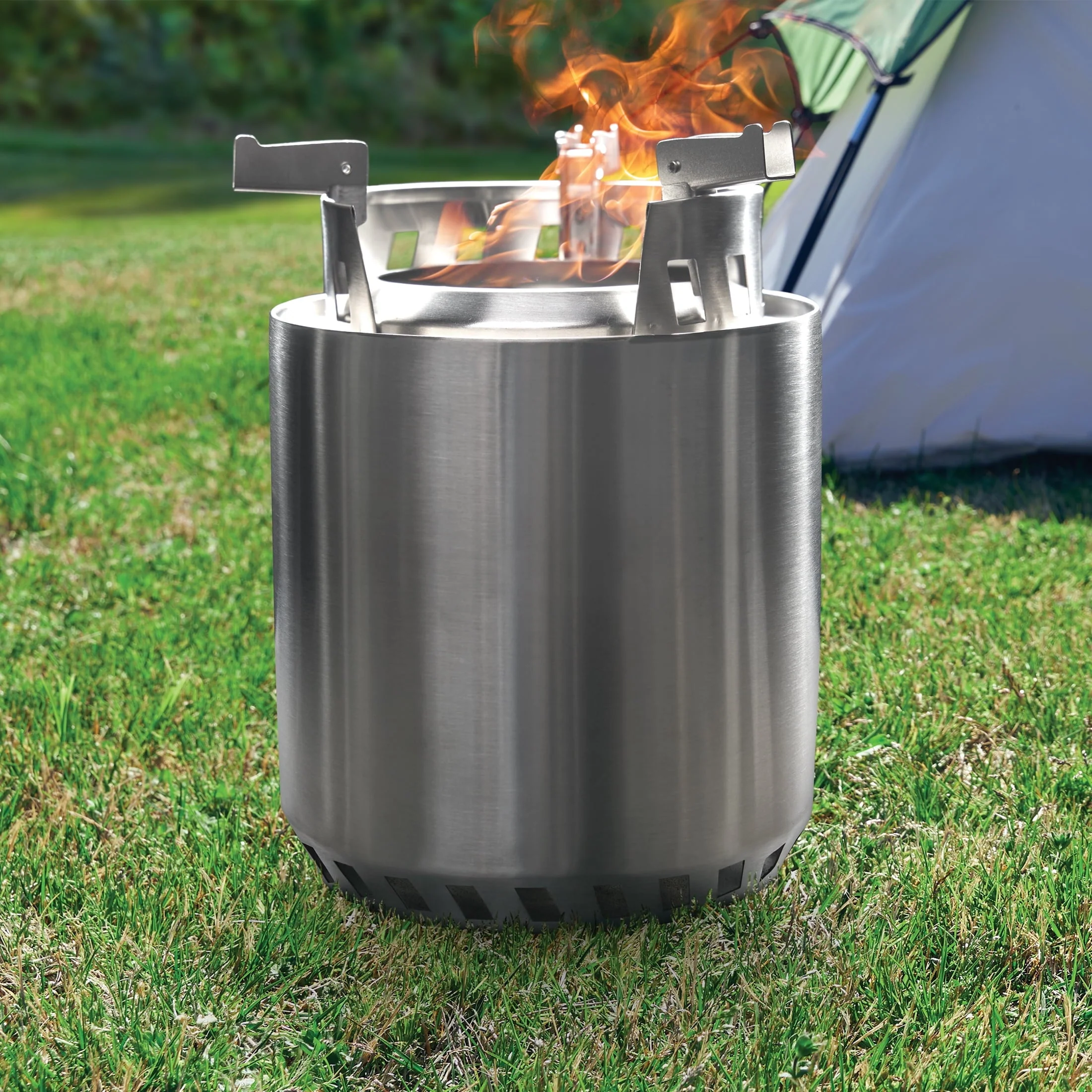 Ozark Trail 7''D Stainless Steel Integrated Wood burning Camp Firepit Image 7