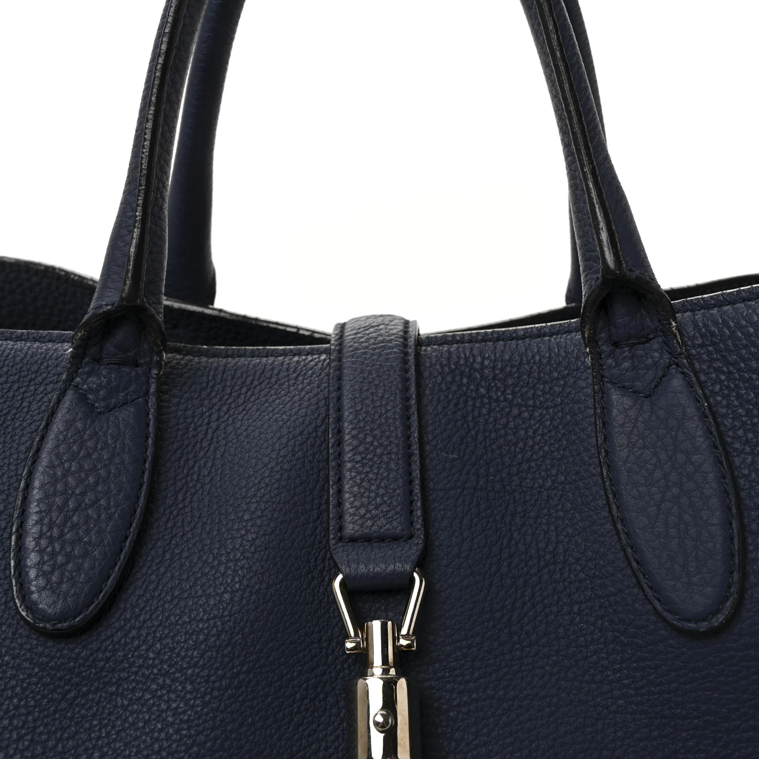 Soft Calfskin Medium Jackie Top Handle Bag Classic Blue Marine