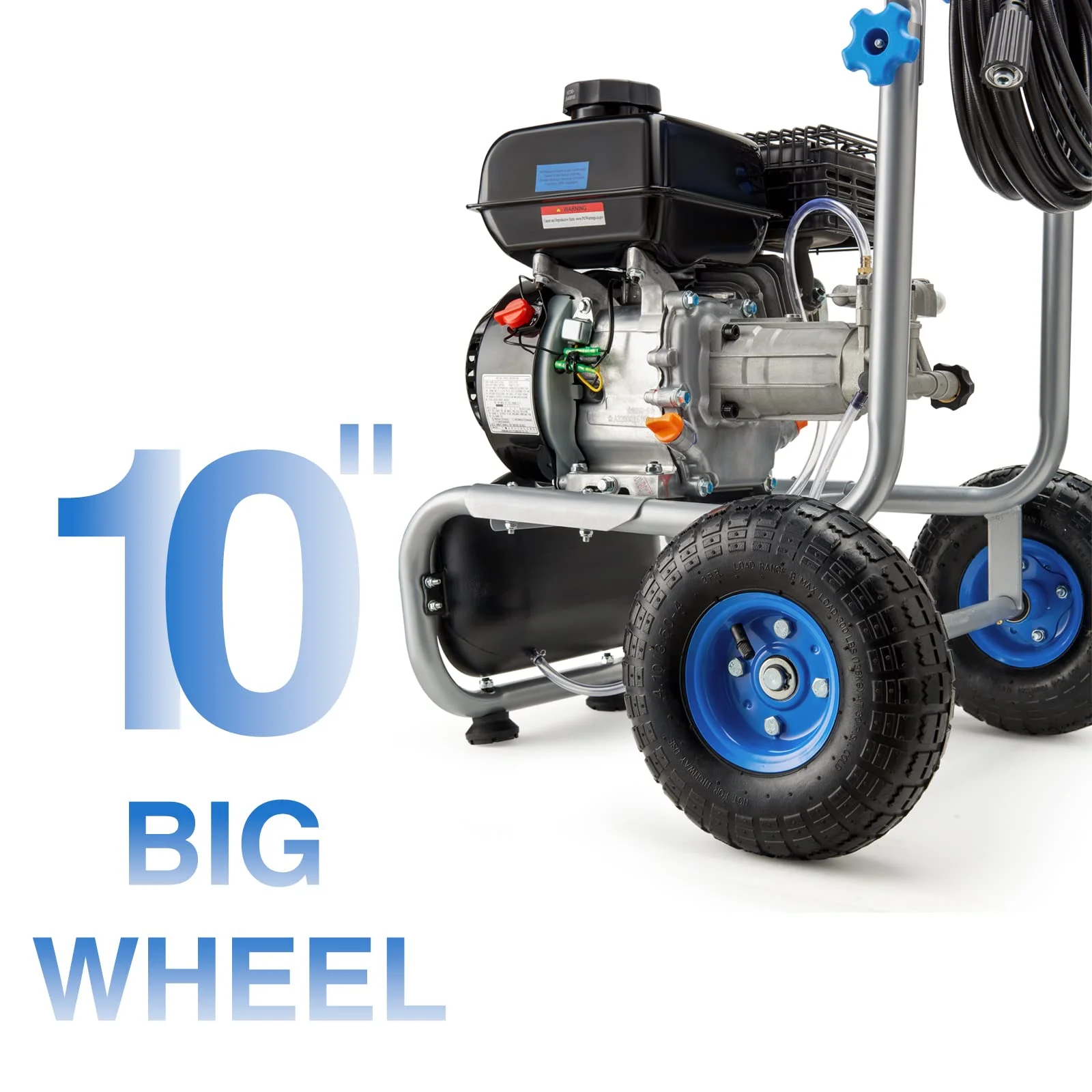 3500PSI Gas Pressure Washer, 2.3GPM Gas Powered High Pressure Clean Machine with 209CC Engine, 4 Adjustable Nozzles for Cleaning Walls, Terraces, Vehicles, Gardens (Blue)(Blue) - Image 8