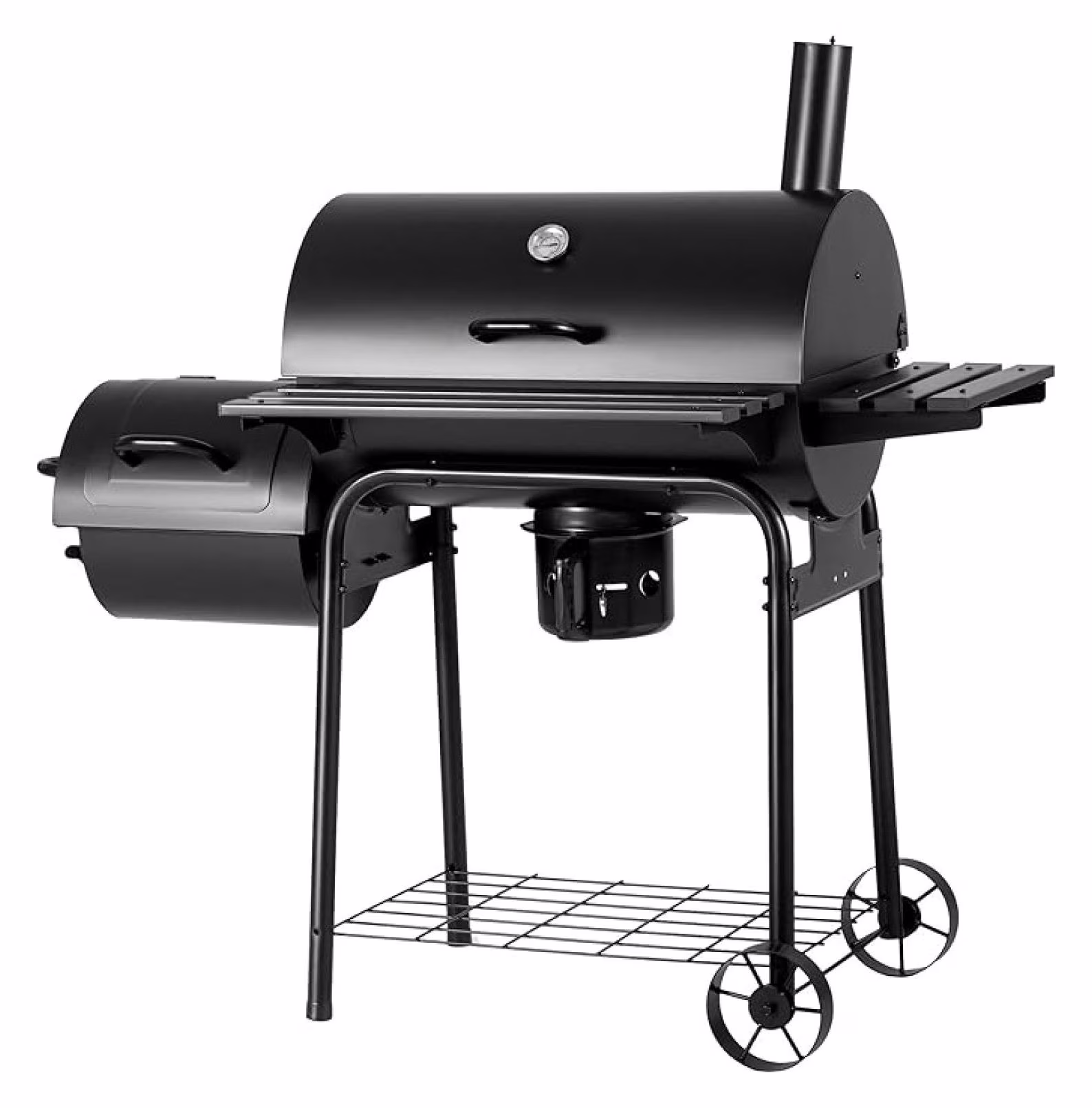 3-in-1 Charcoal Grill with Offset Smoker Side Table,Outdoor BBQ Grill for Garden, Patio, Backyard,Heavy Duty Steel Construction, Includes Warming Rack & Fire Drawer