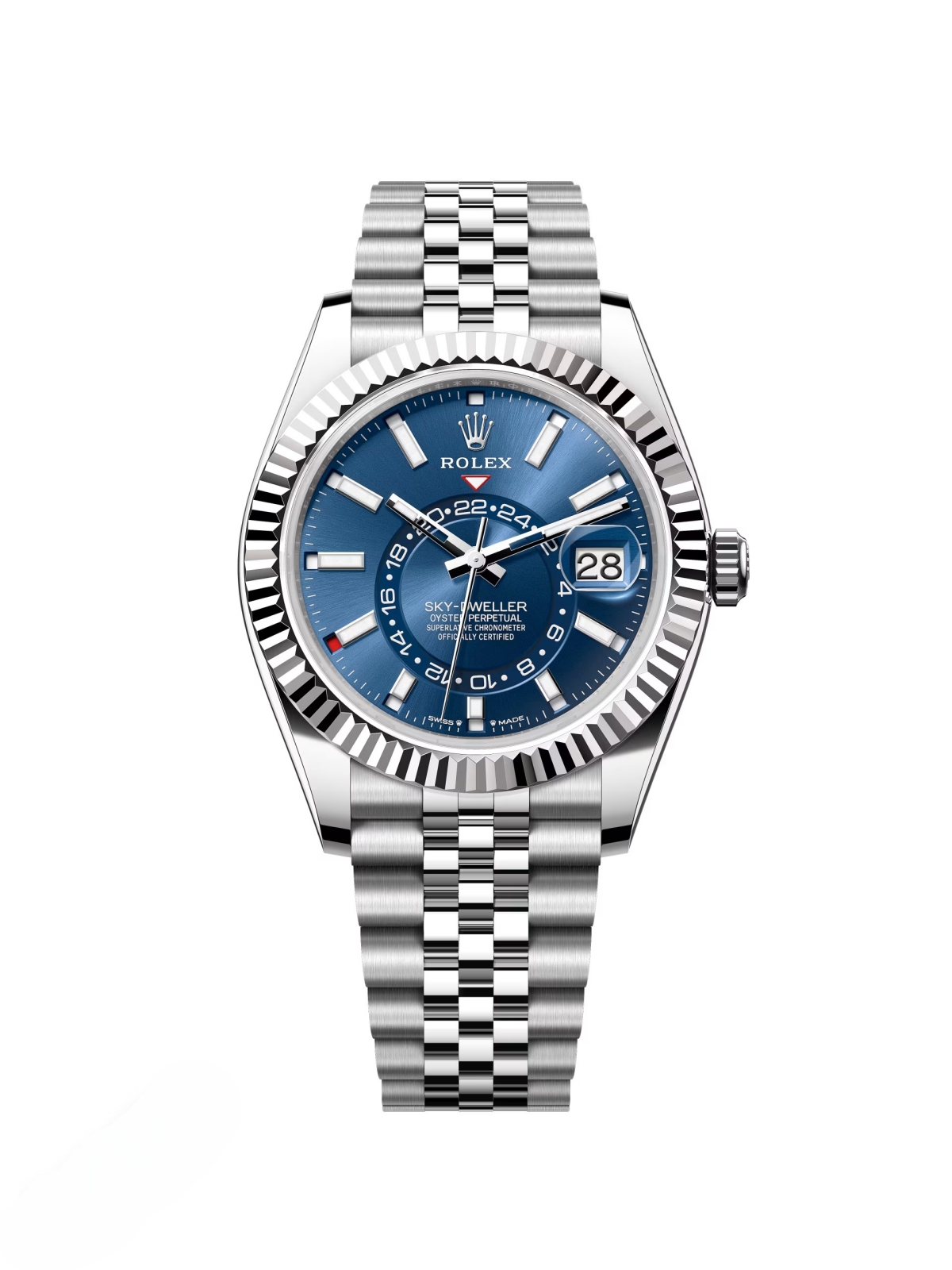 [Super Clone]RLX  Sky-Dweller 42mm Stainless Steel Blue Dial Jubilee - 336934