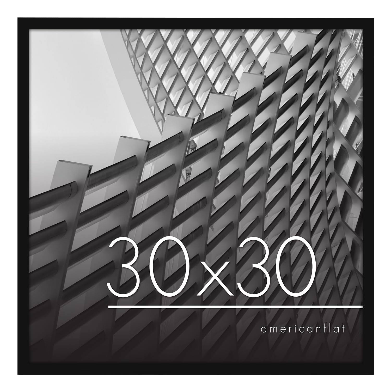 Americanflat 30x30 Picture Frame in Black - Thin Border Photo Frame with Polished Plexiglass - Wall Picture Frame with Hanging Hardware Included for