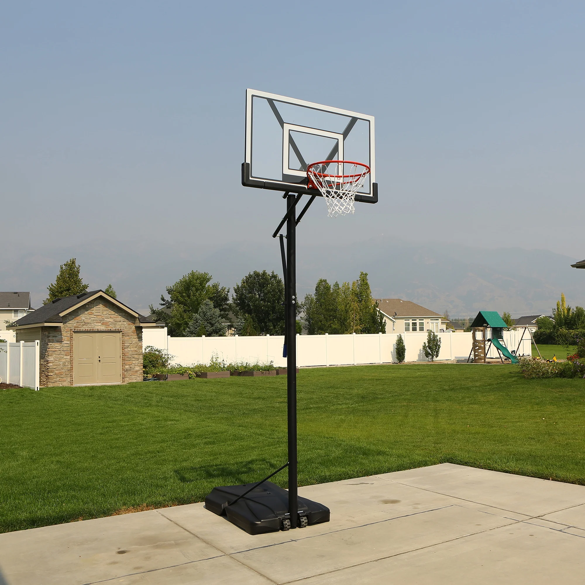 Lifetime 48 - Inch Shatterproof Portable Basketball Hoop with Strong Arm Adjustment & Slam - It Rim - Model 90585 - Outdoor Play