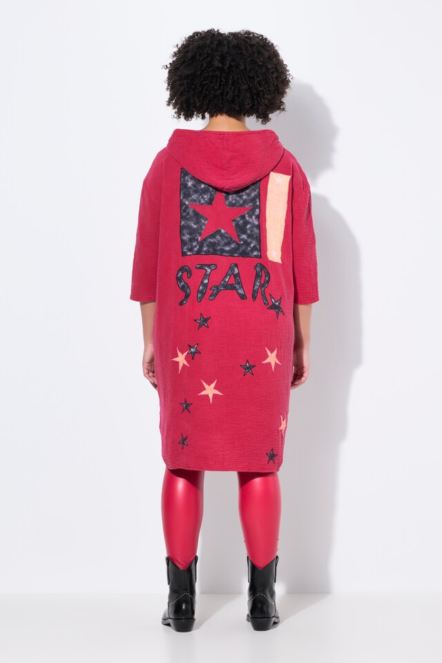 Muslin dress, oversized, stars, hood