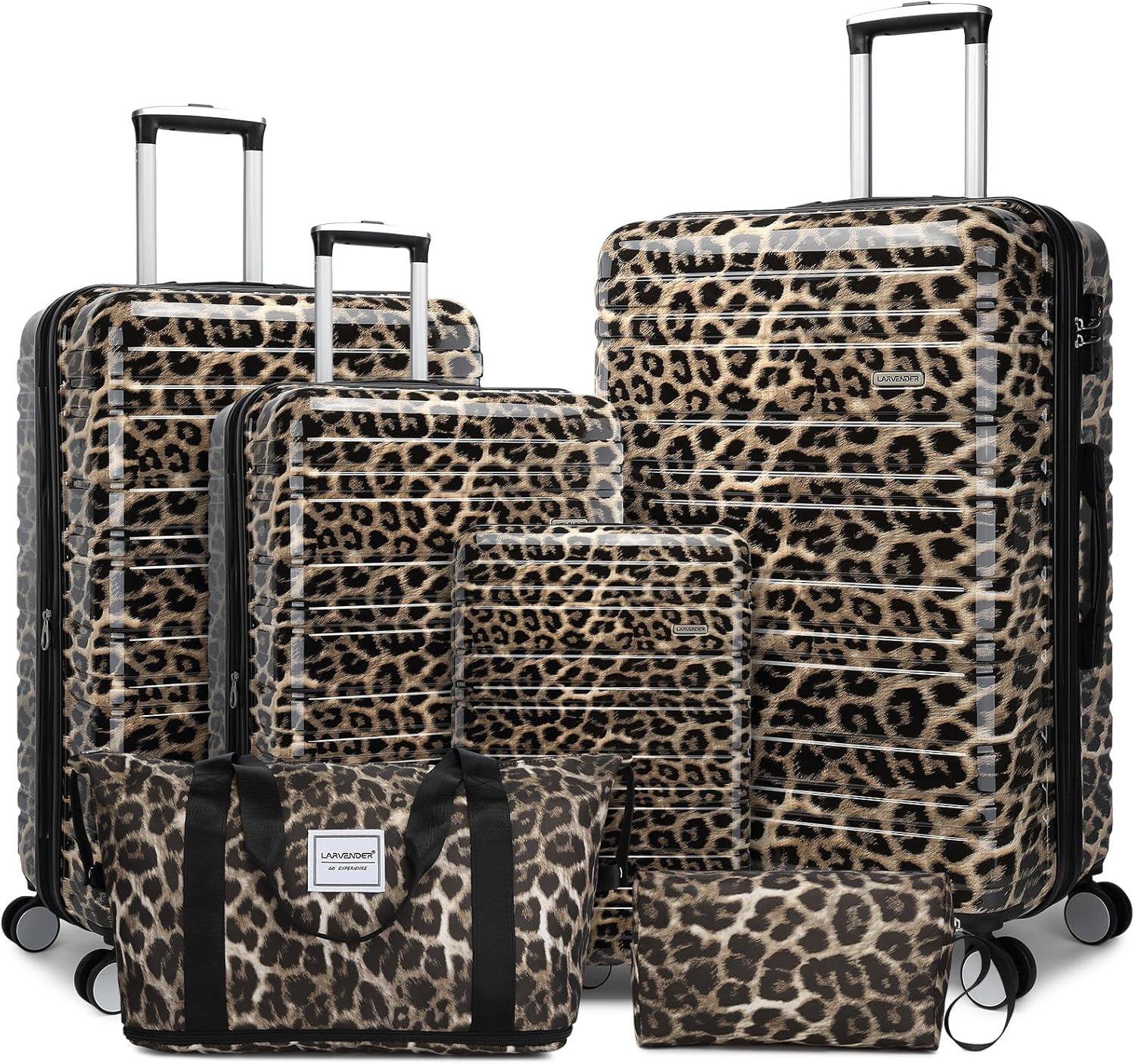 Ensemble de 6 valises, ensemble de valises rigides extensibles avec roulettes multidirectionnelles, ensemble de bagages à roulettes légers