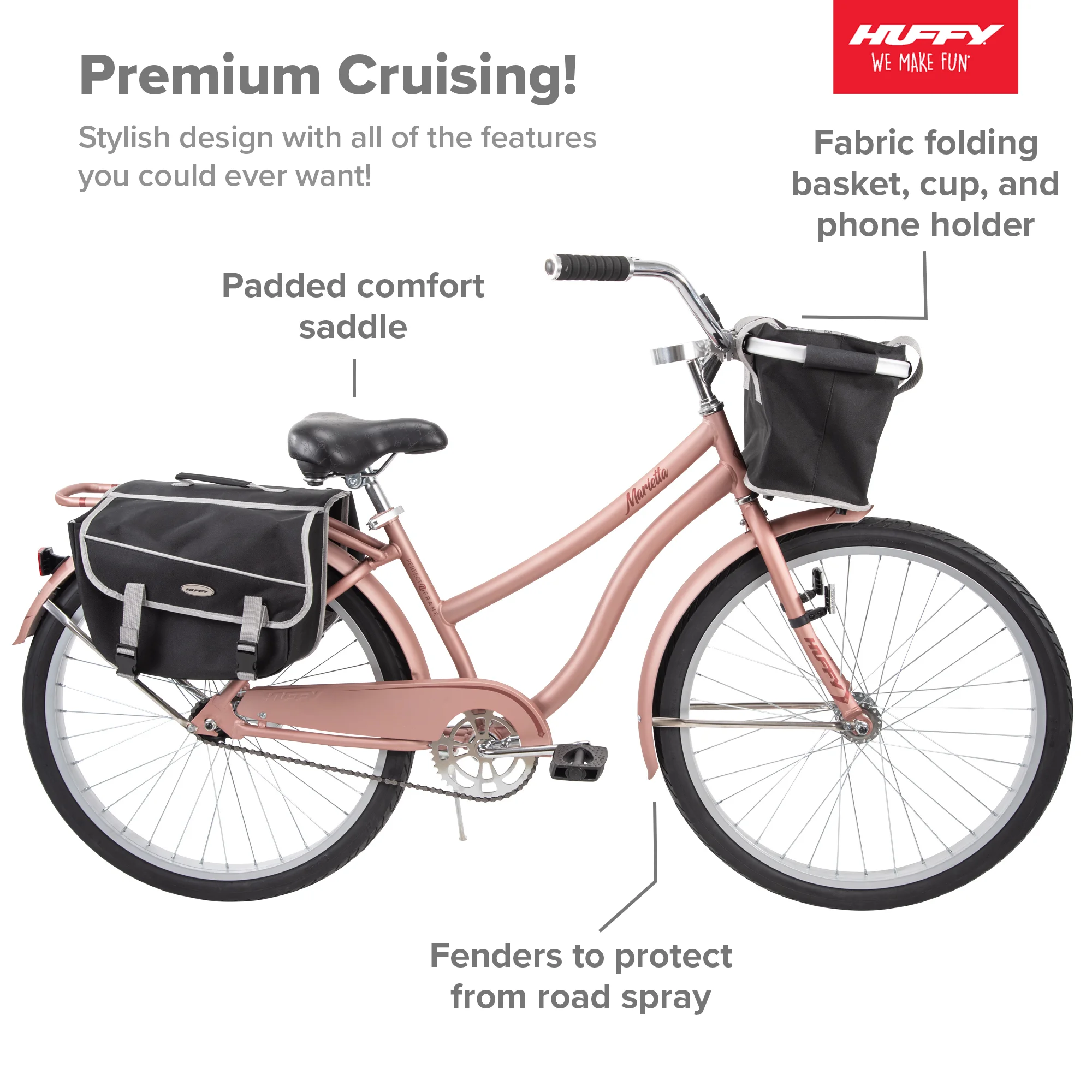 26" Marietta Womens Comfort Cruiser Bike, Rose Gold Image 2