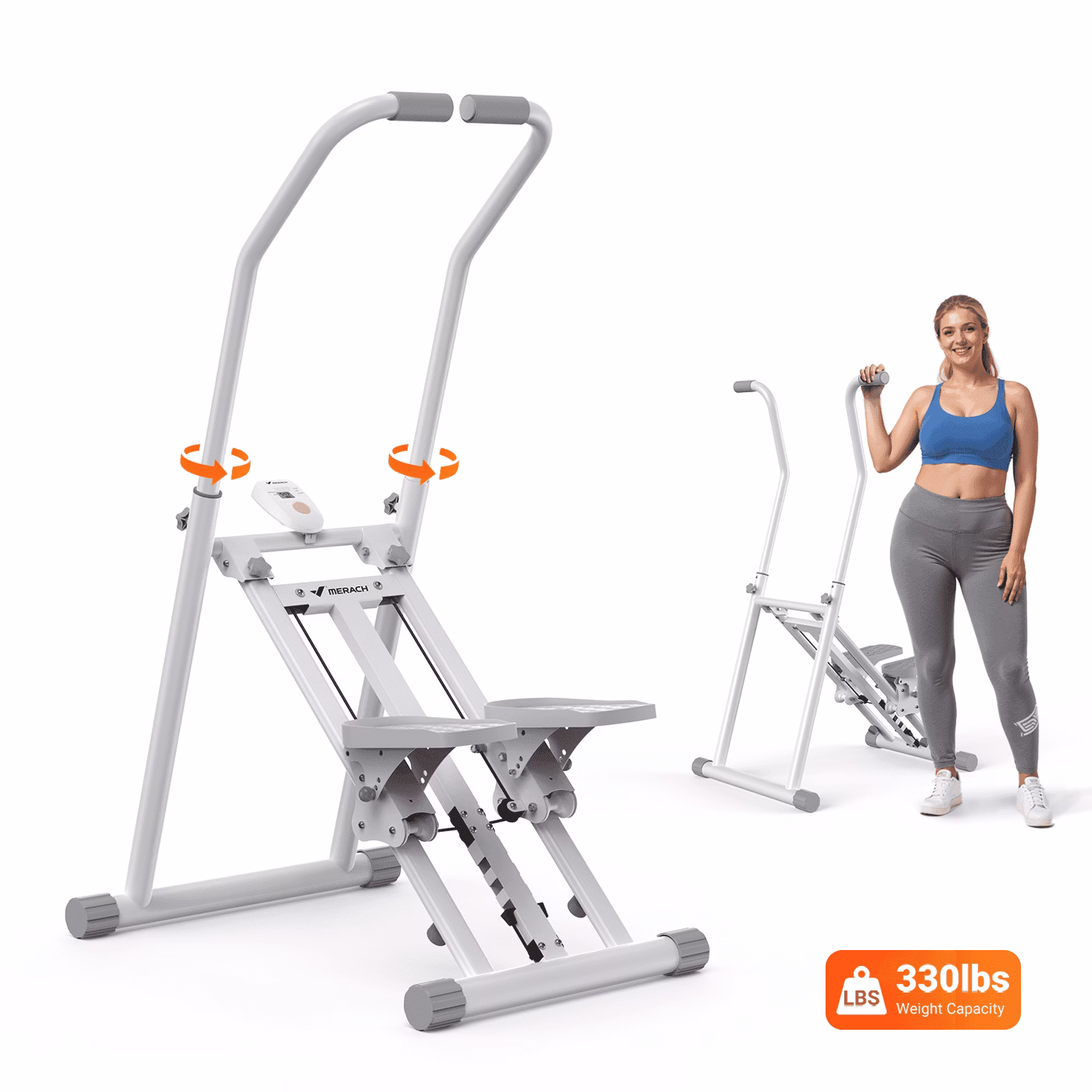 Stair Stepper for Home Compact Foldable Vertical Climber Full-Body Workout Stepper, Home Gym Cardio Exercise Equipment(2-level resistance Black) - Image 7