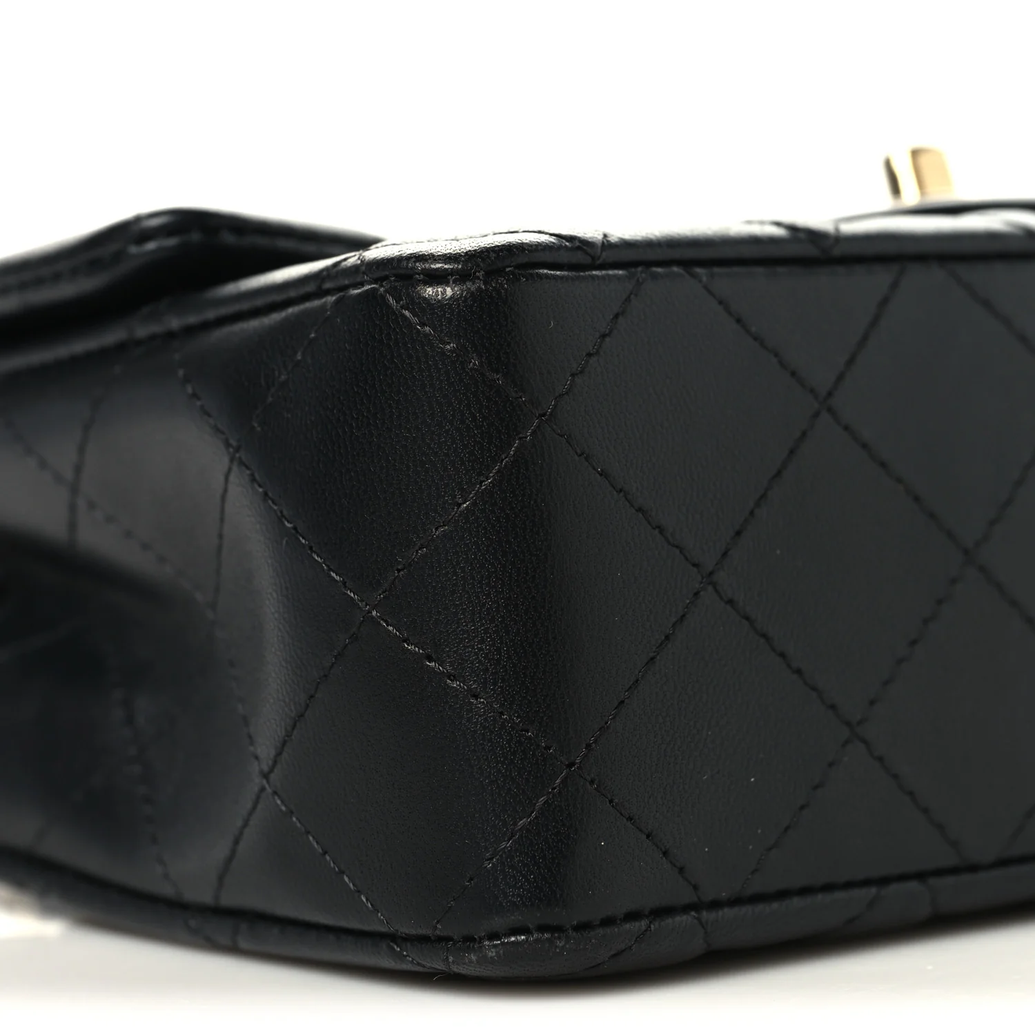 Lambskin Quilted Mini Rectangular Flap Black
