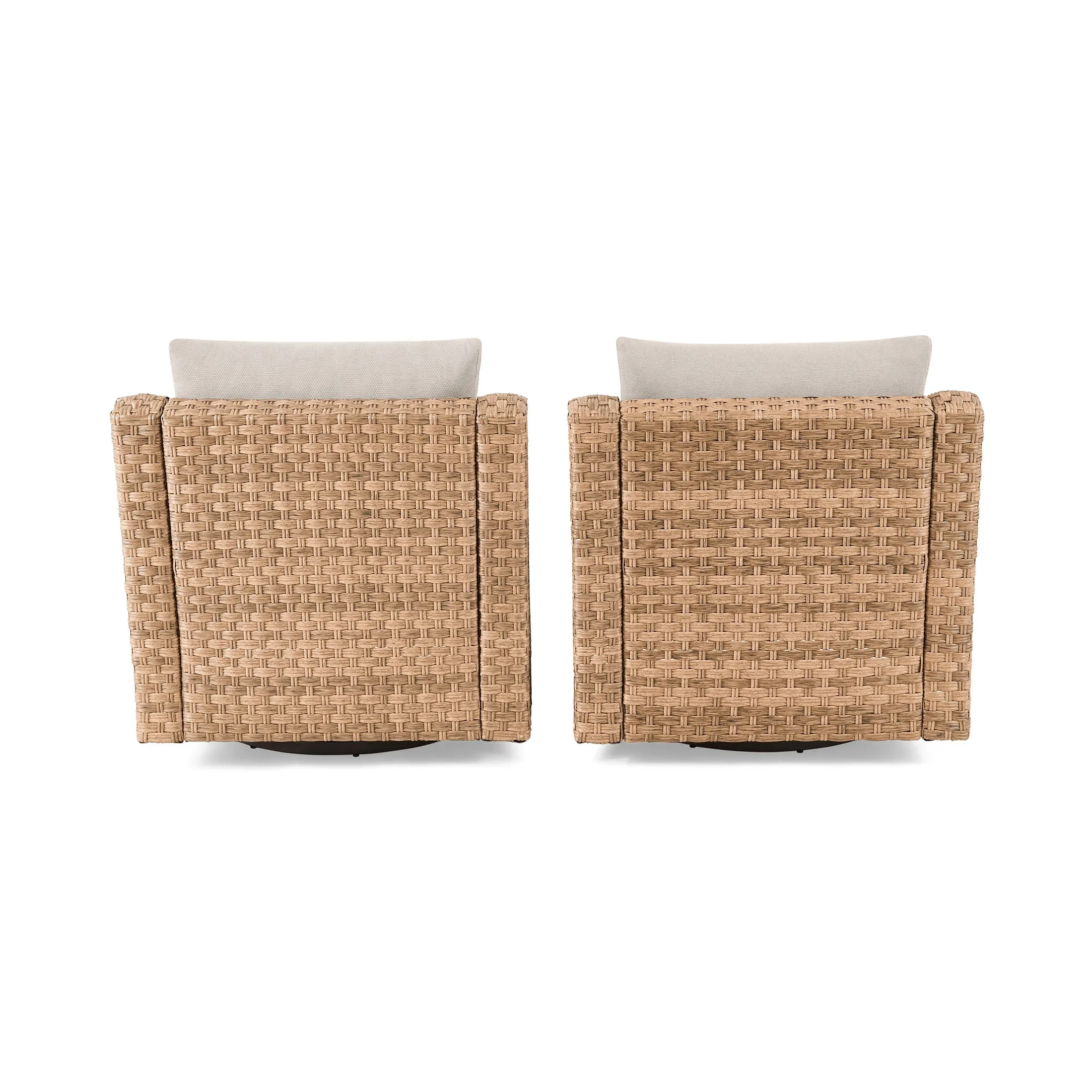 Better Homes & Gardens River Oaks Outdoor Swivel Gliders with Patio Covers, Set of 2, Natural