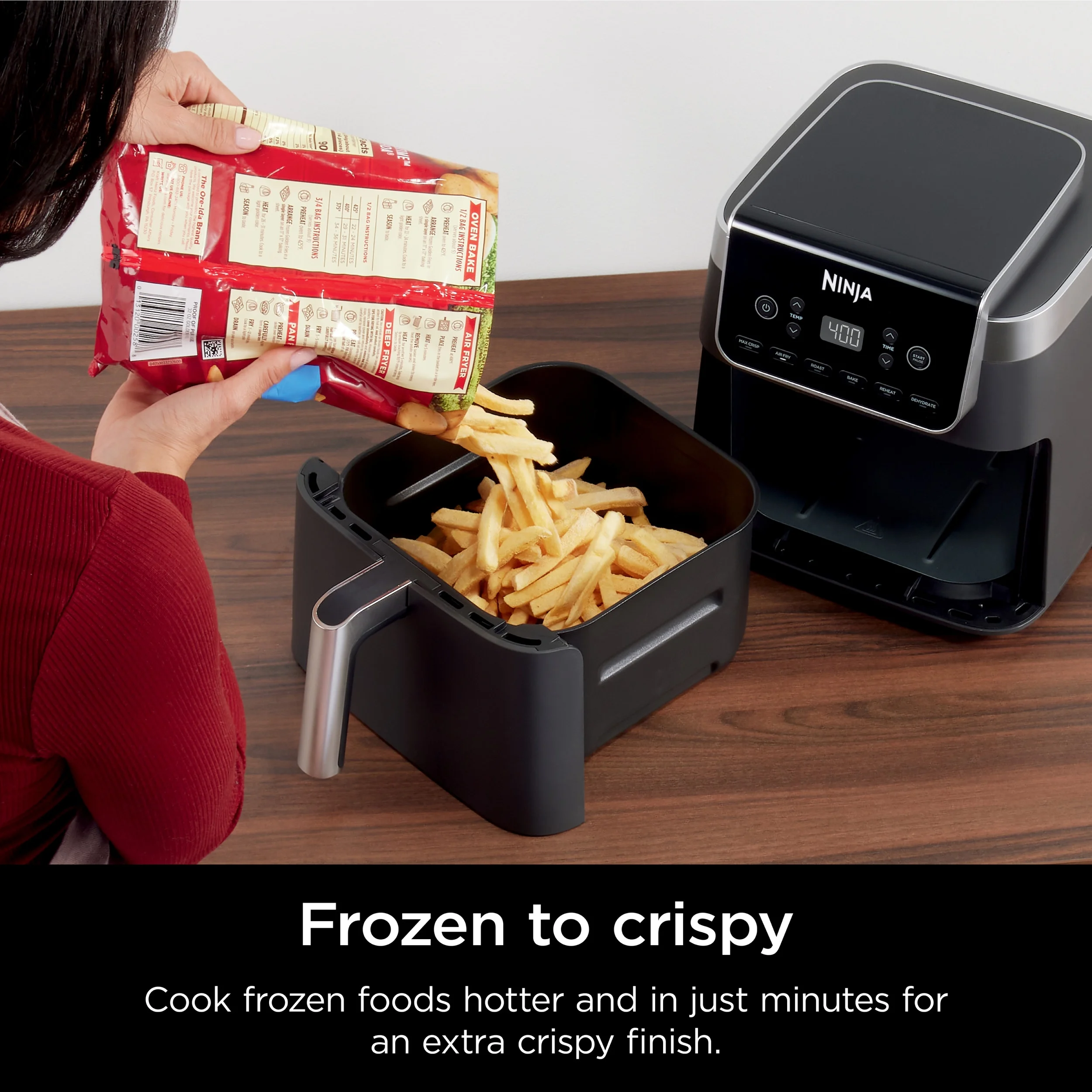 Ninja Air Fryer Pro XL 6 - in - 1 with 6.5 QT Capacity, Max Crisp, Air Fry, Air Roast, Bake, Reheat, Dehydrate